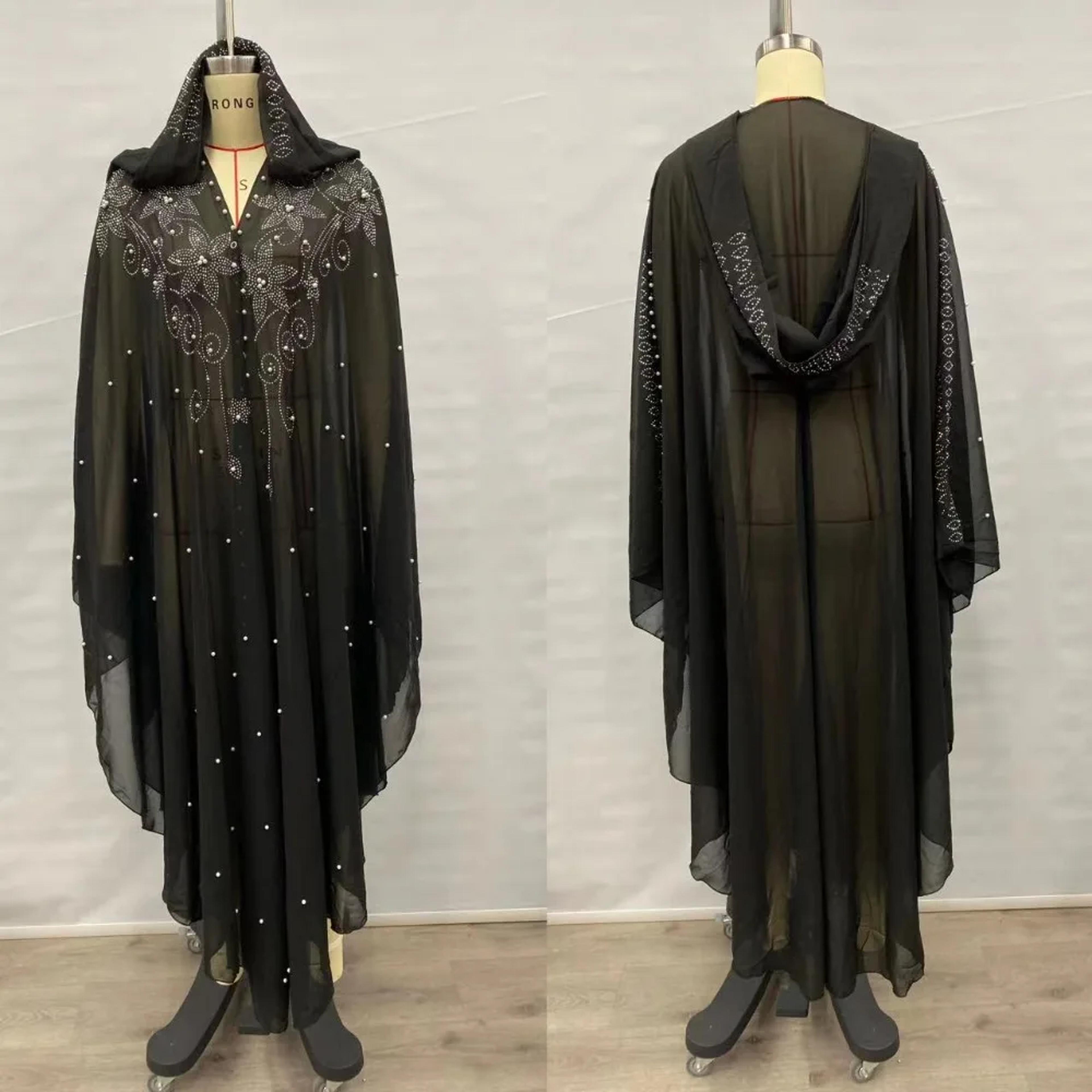 Vintage Thin Hooded Cloak Women Clothing Cape Dress Fashion Ponchos Coats  Jackets With Bling Diamo 3