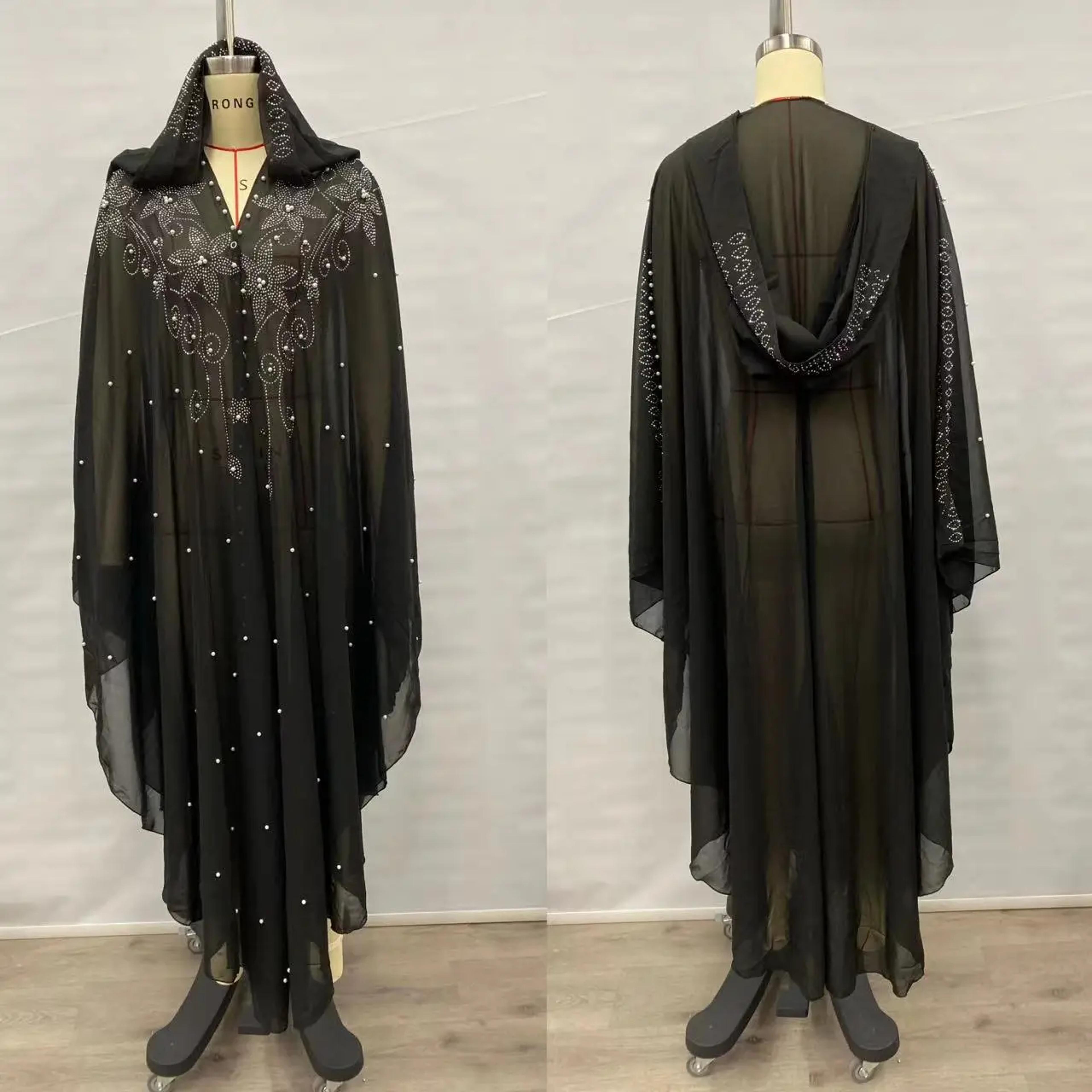 Vintage Thin Hooded Cloak Women Clothing Cape Dress Fashion Ponchos Coats  Jackets With Bling Diamo 15