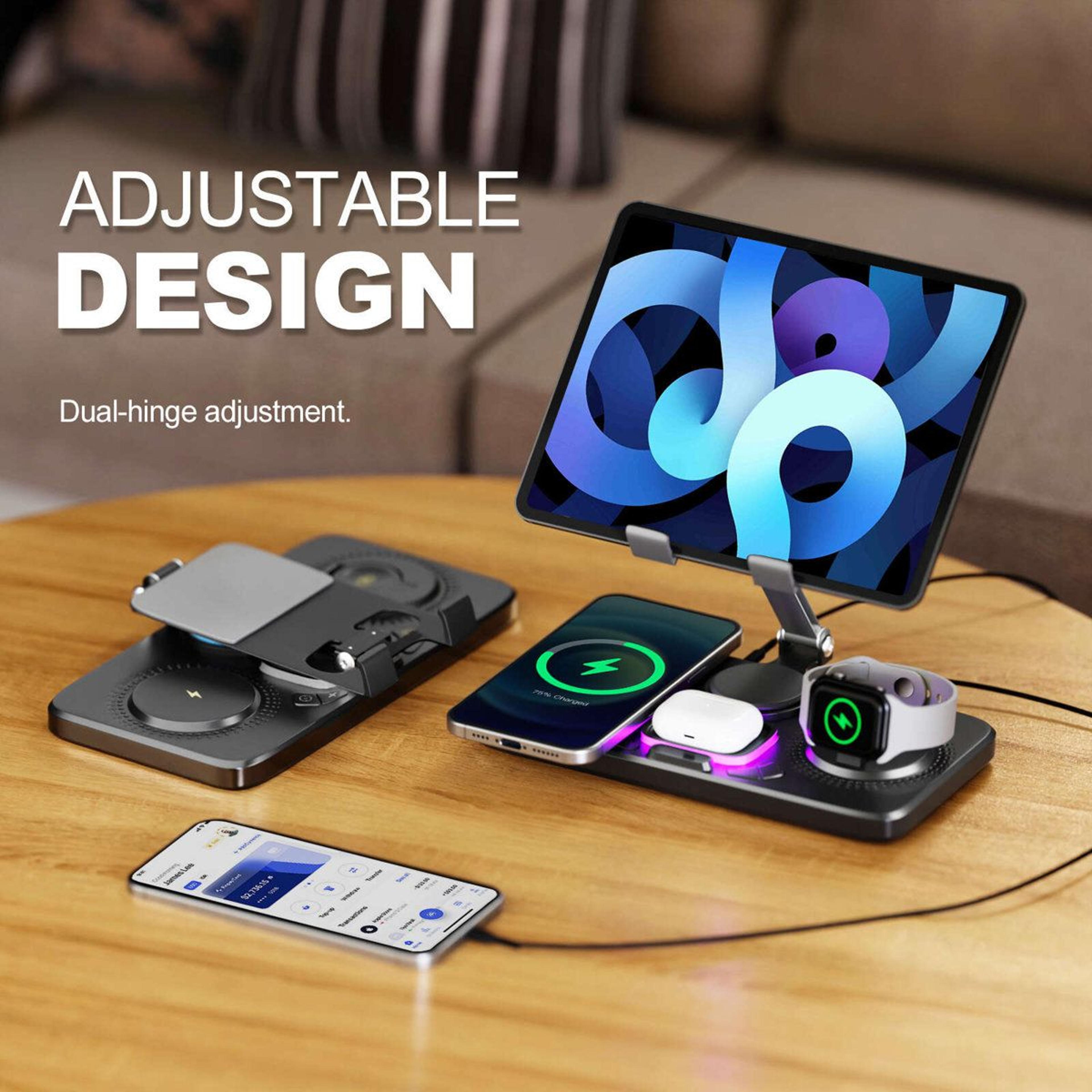 Foldable 3 In 1 Magnetic Wireless Charger For IPhone Apple Watch And AirPods 6