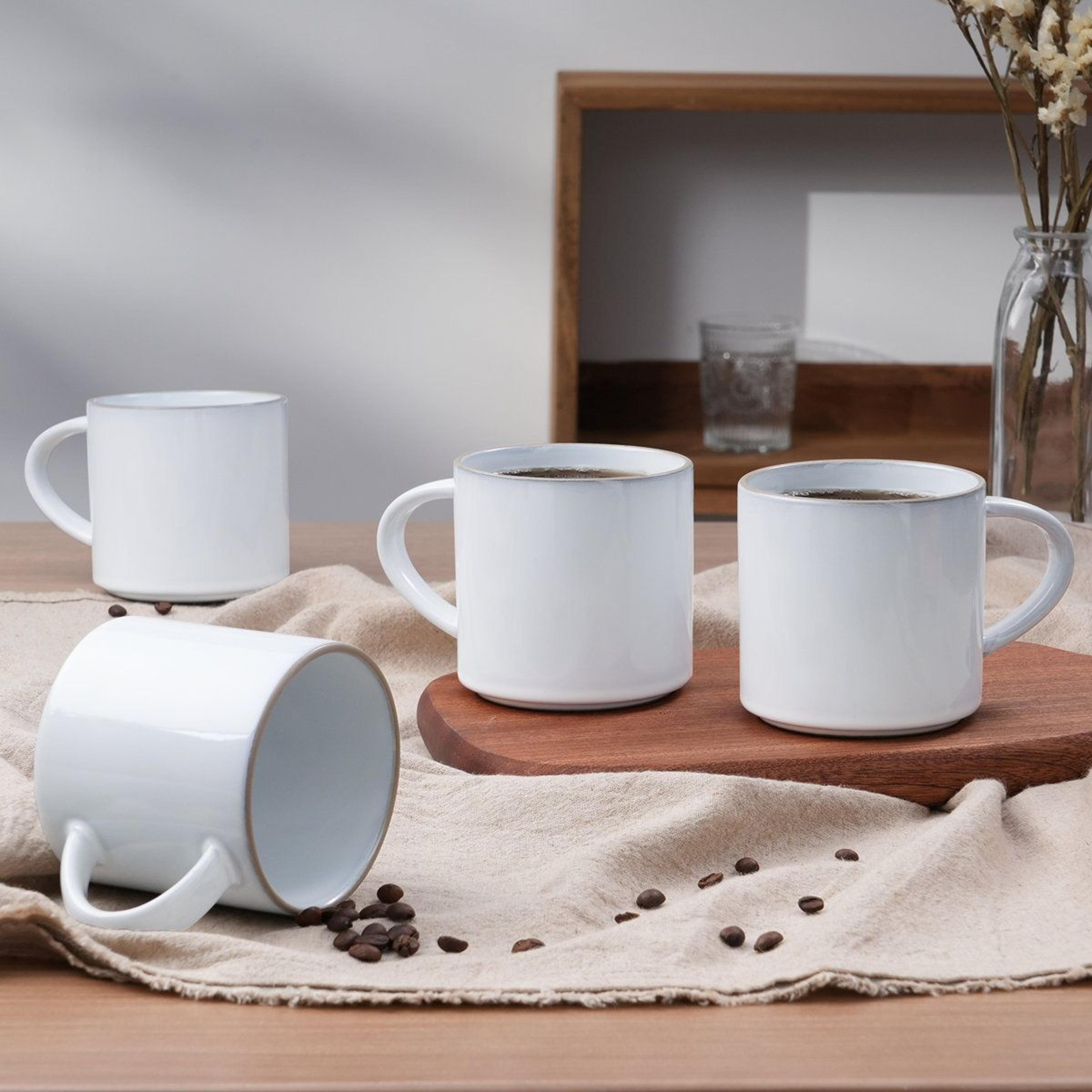 Artisan 14 Oz Stoneware Coffee Mug Set Of 4 With Reactive Glaze 12