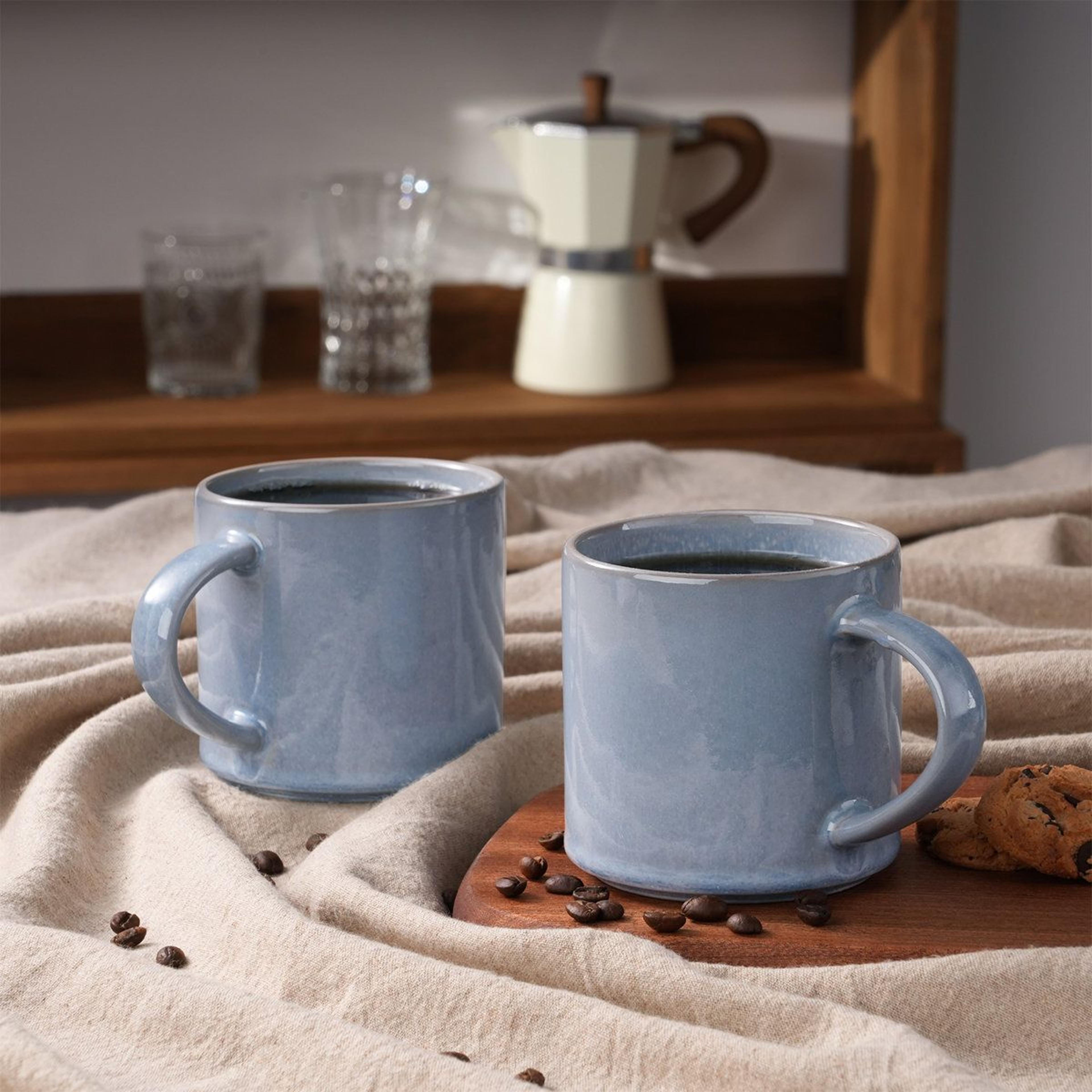 Artisan 14 Oz Stoneware Coffee Mug Set Of 4 With Reactive Glaze 17