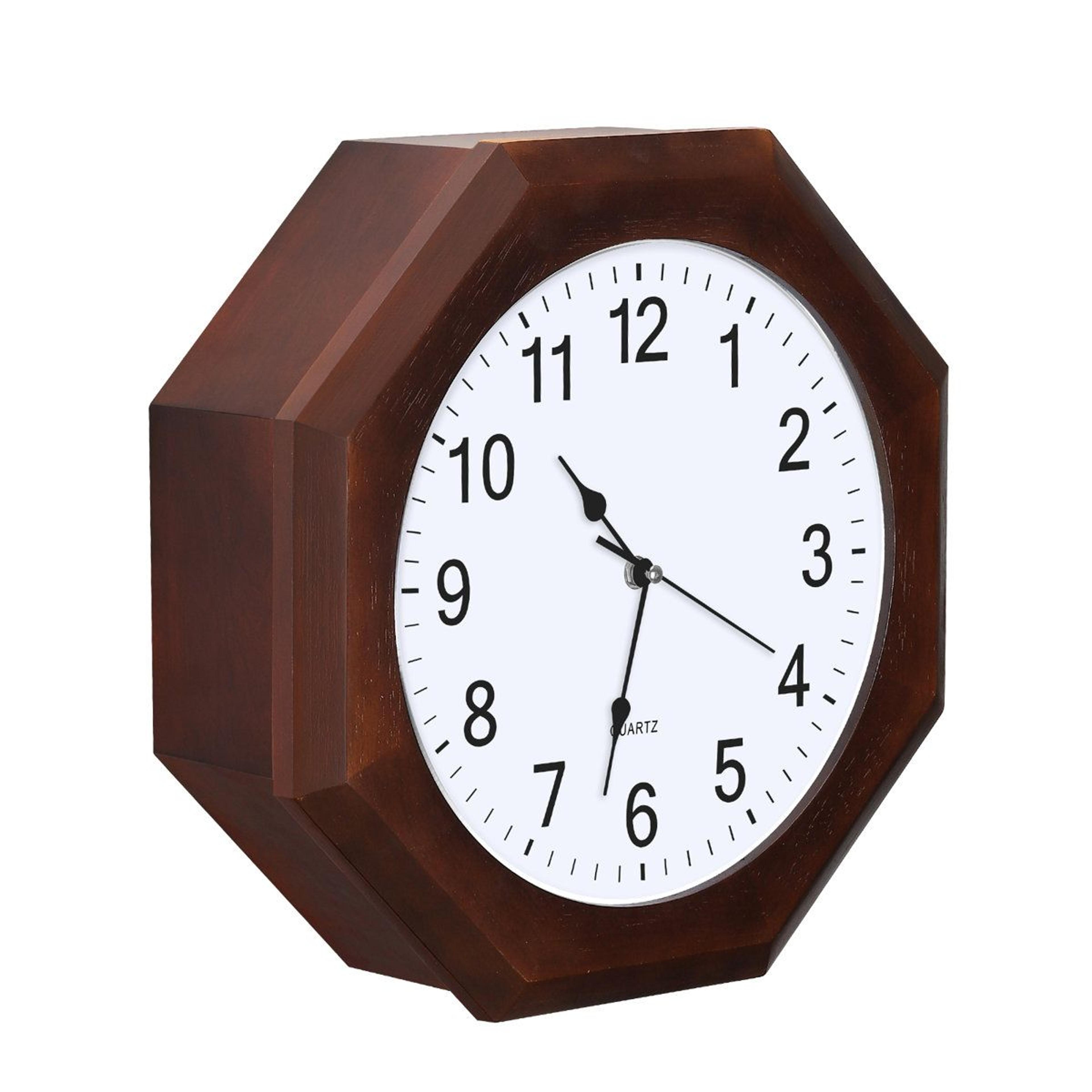 Gloyd Octagonal Mahogany Wall Clock With Quiet Quartz Movement 5
