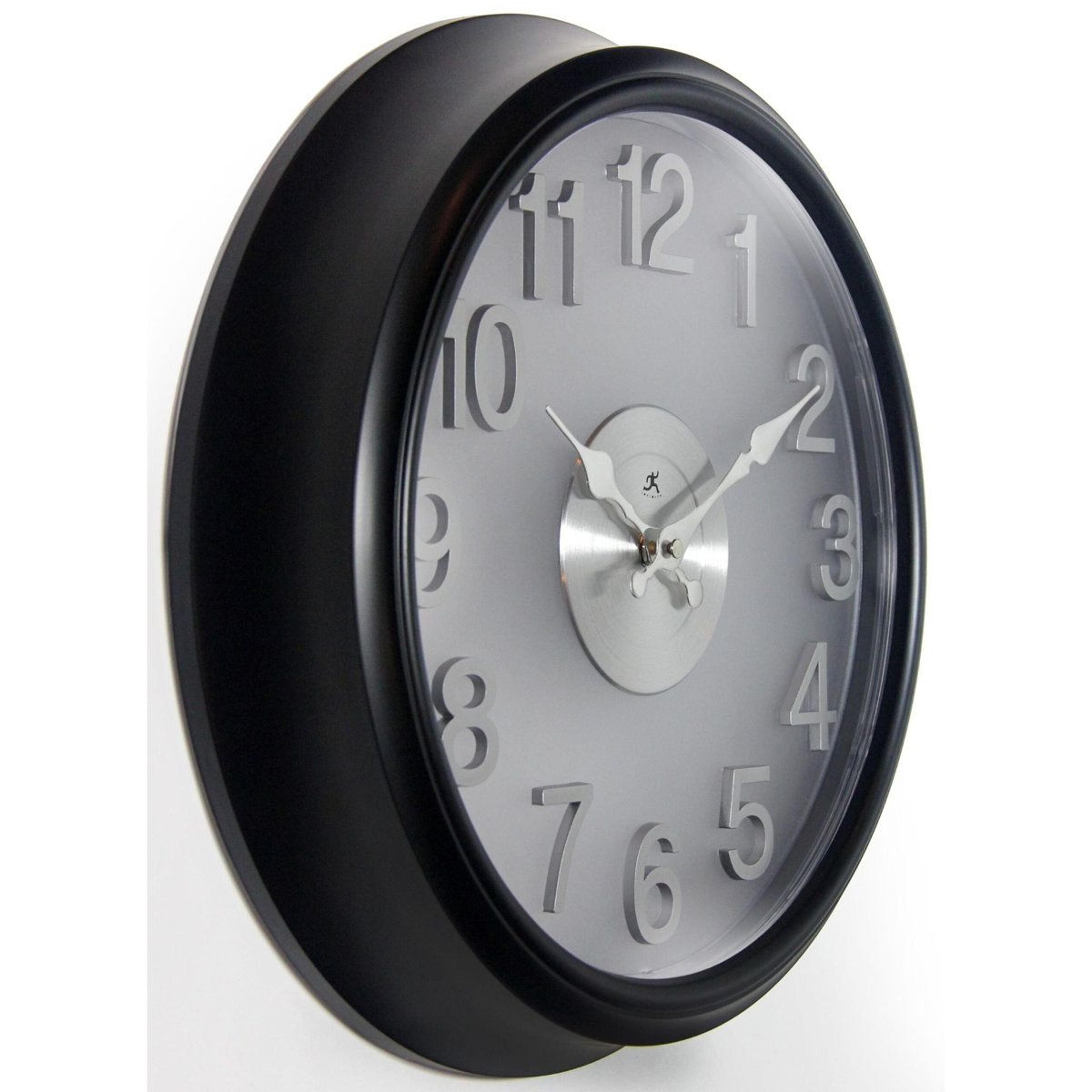 15 inch modern black quartz wall clock