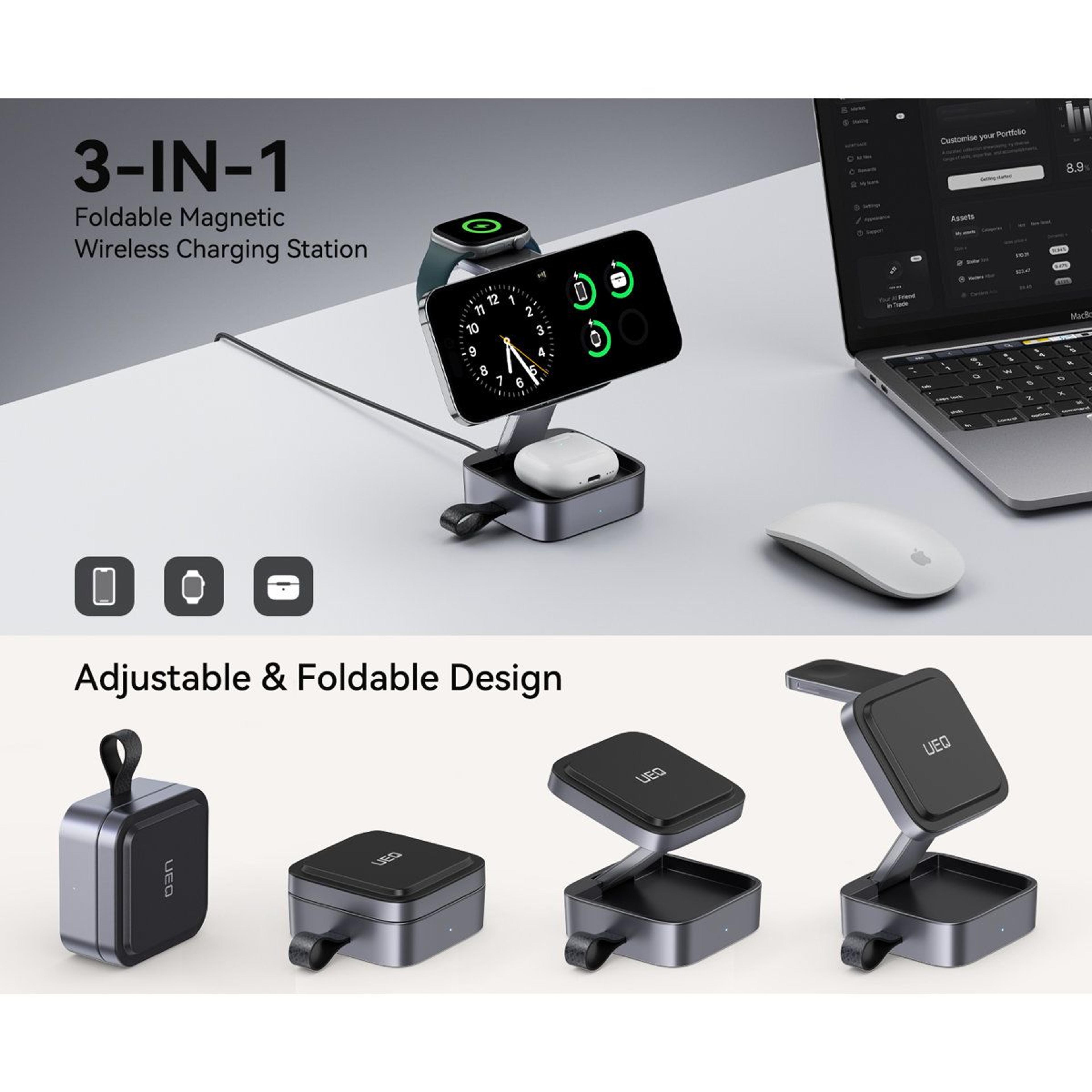 Waloo 3in1 Wireless Charging Station For IPhone Apple Watch And AirPods 1