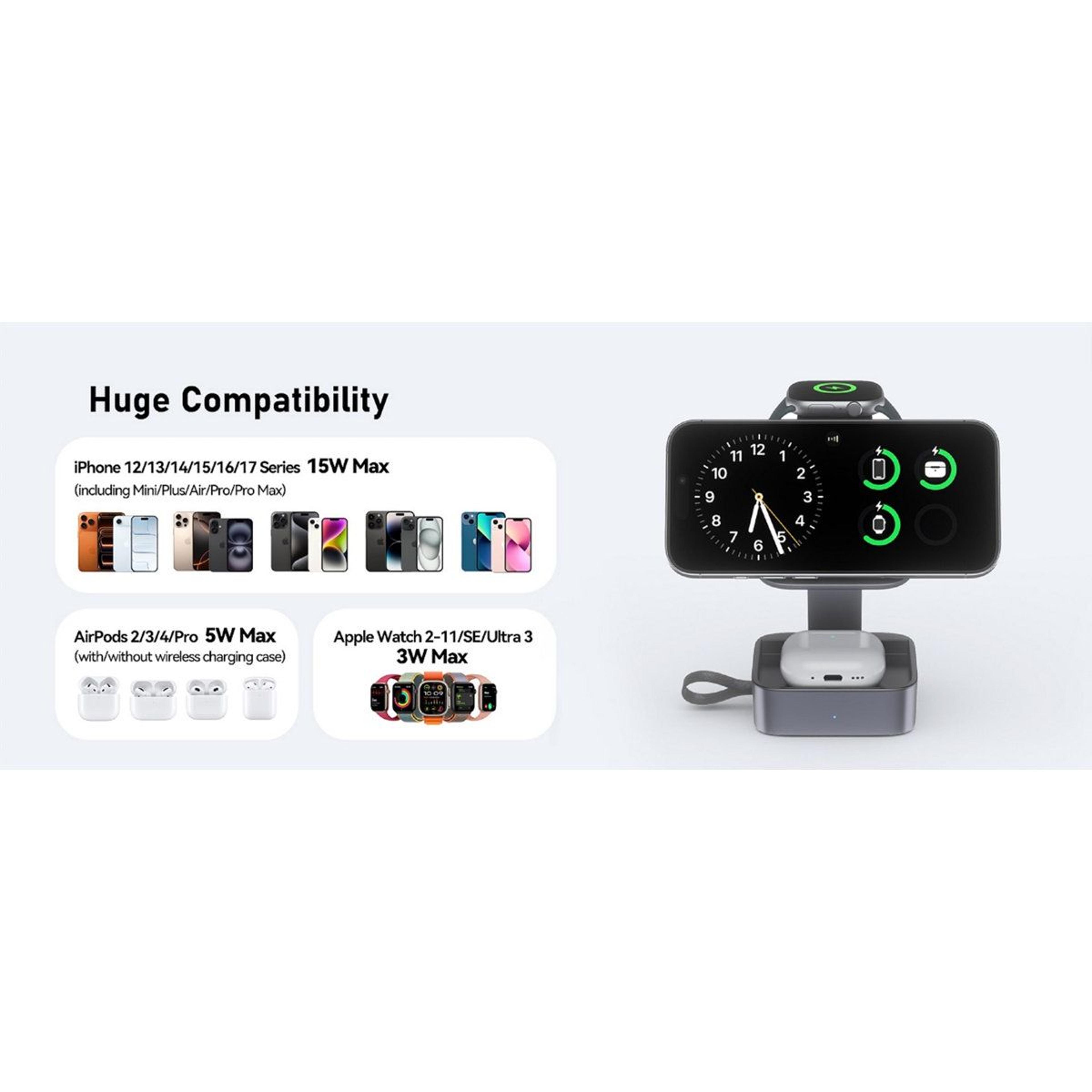 Waloo 3in1 Wireless Charging Station For IPhone Apple Watch And AirPods 4