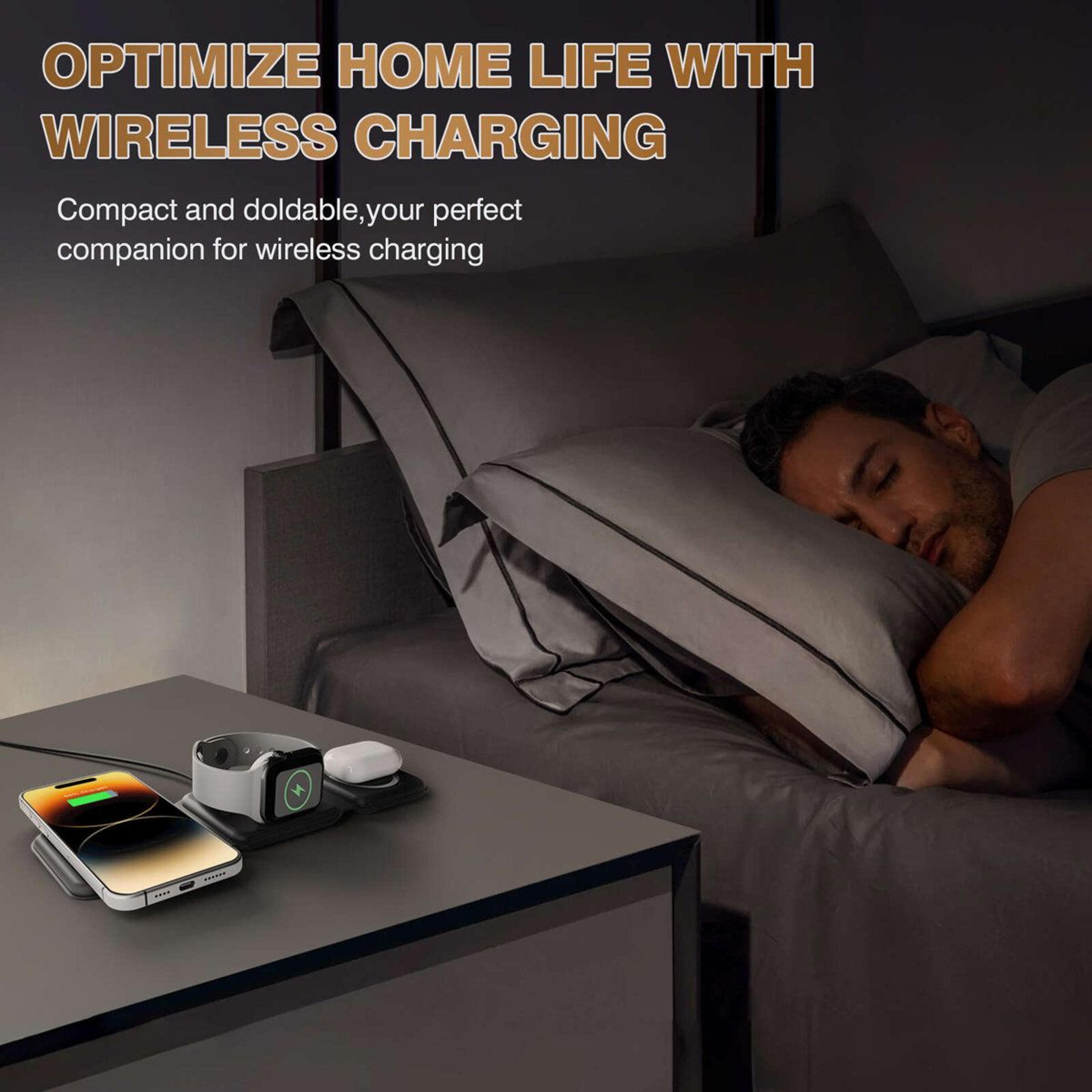 Waloo 3 In 1 Wireless Charger Foldable Charging Station For IPhone Apple Watch And AirPods 3