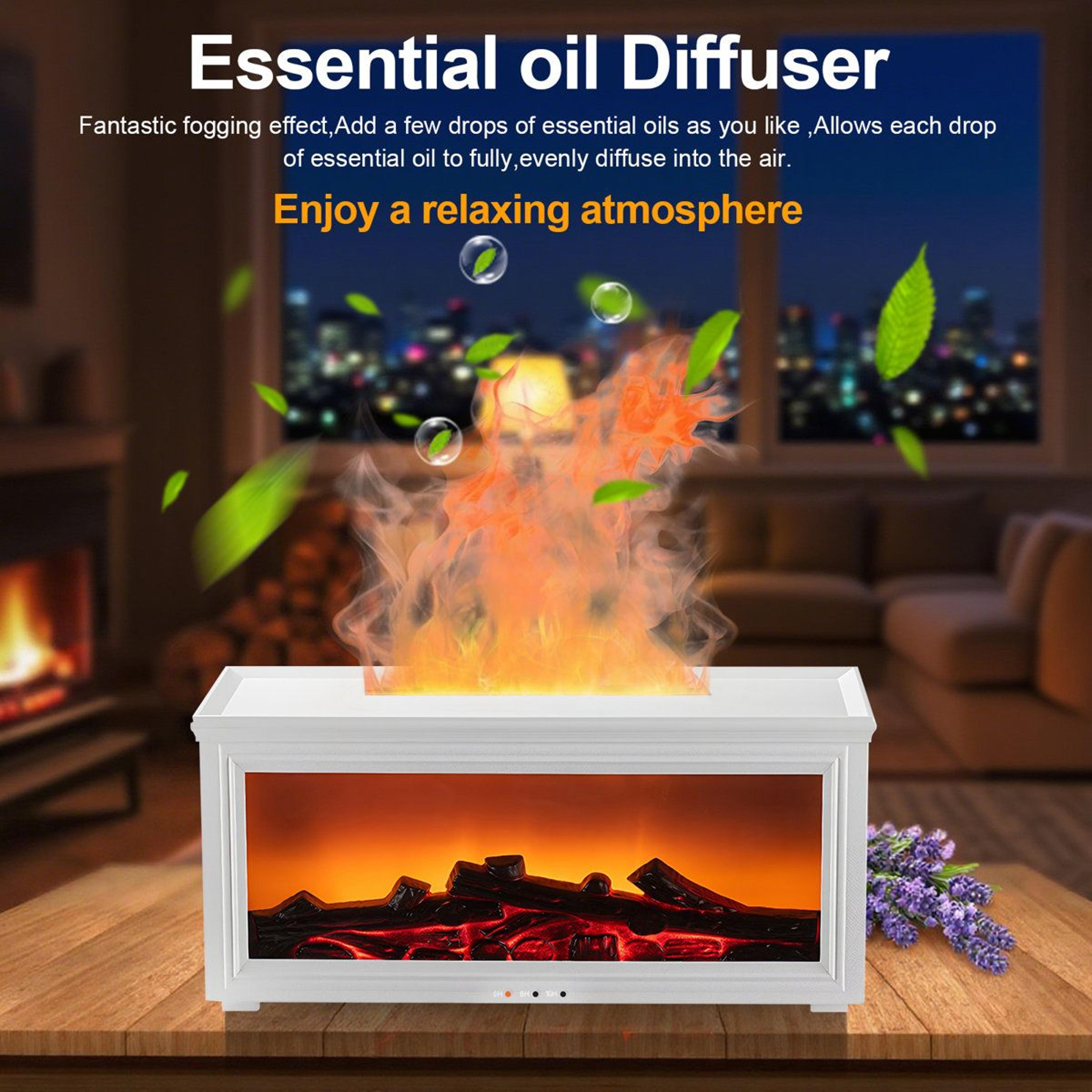 280ml Fireplace Humidifier And Essential Oil Diffuser With 7 Color Light 7