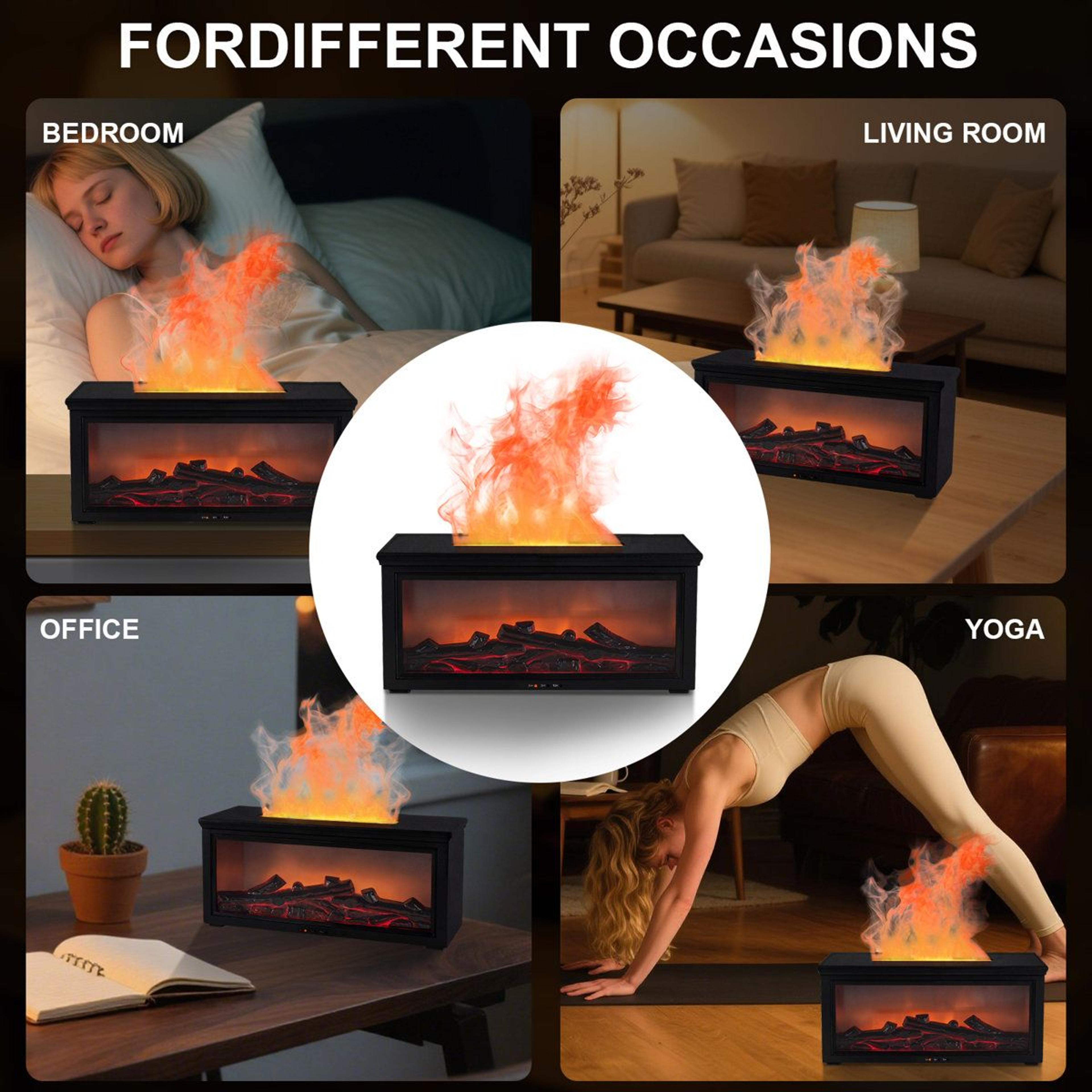 280ml Fireplace Humidifier And Essential Oil Diffuser With 7 Color Light 13