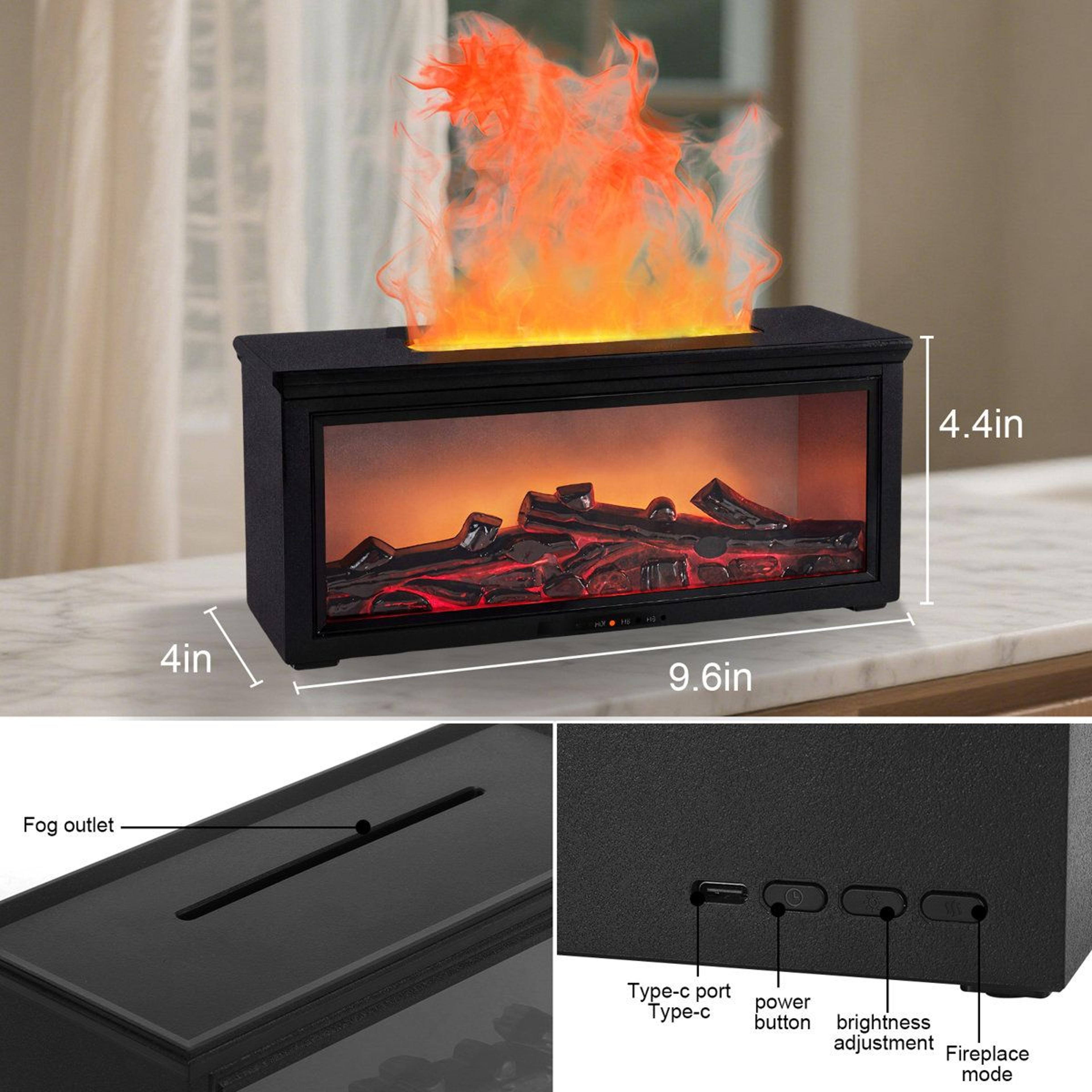 280ml Fireplace Humidifier And Essential Oil Diffuser With 7 Color Light 15