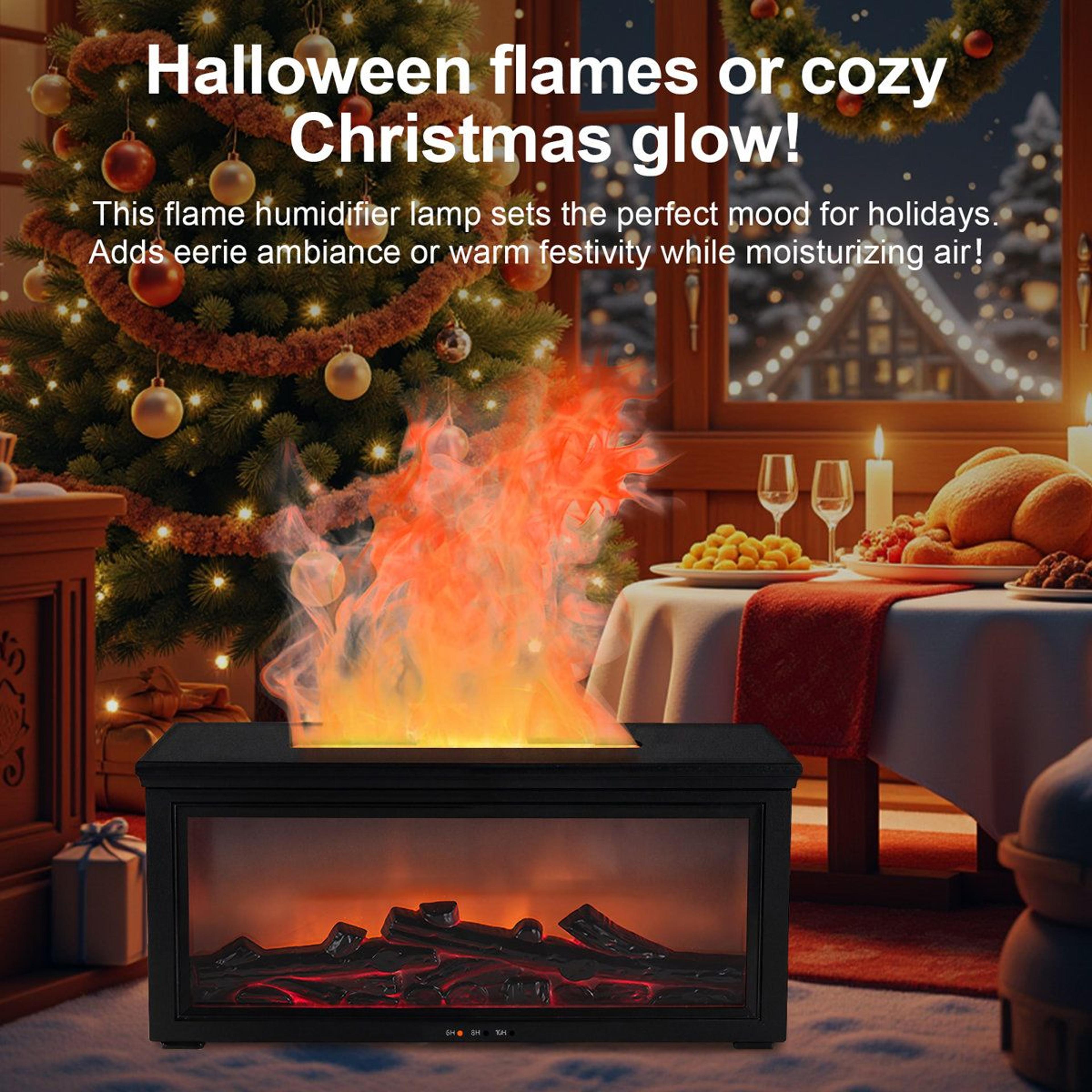 280ml Fireplace Humidifier And Essential Oil Diffuser With 7 Color Light 16