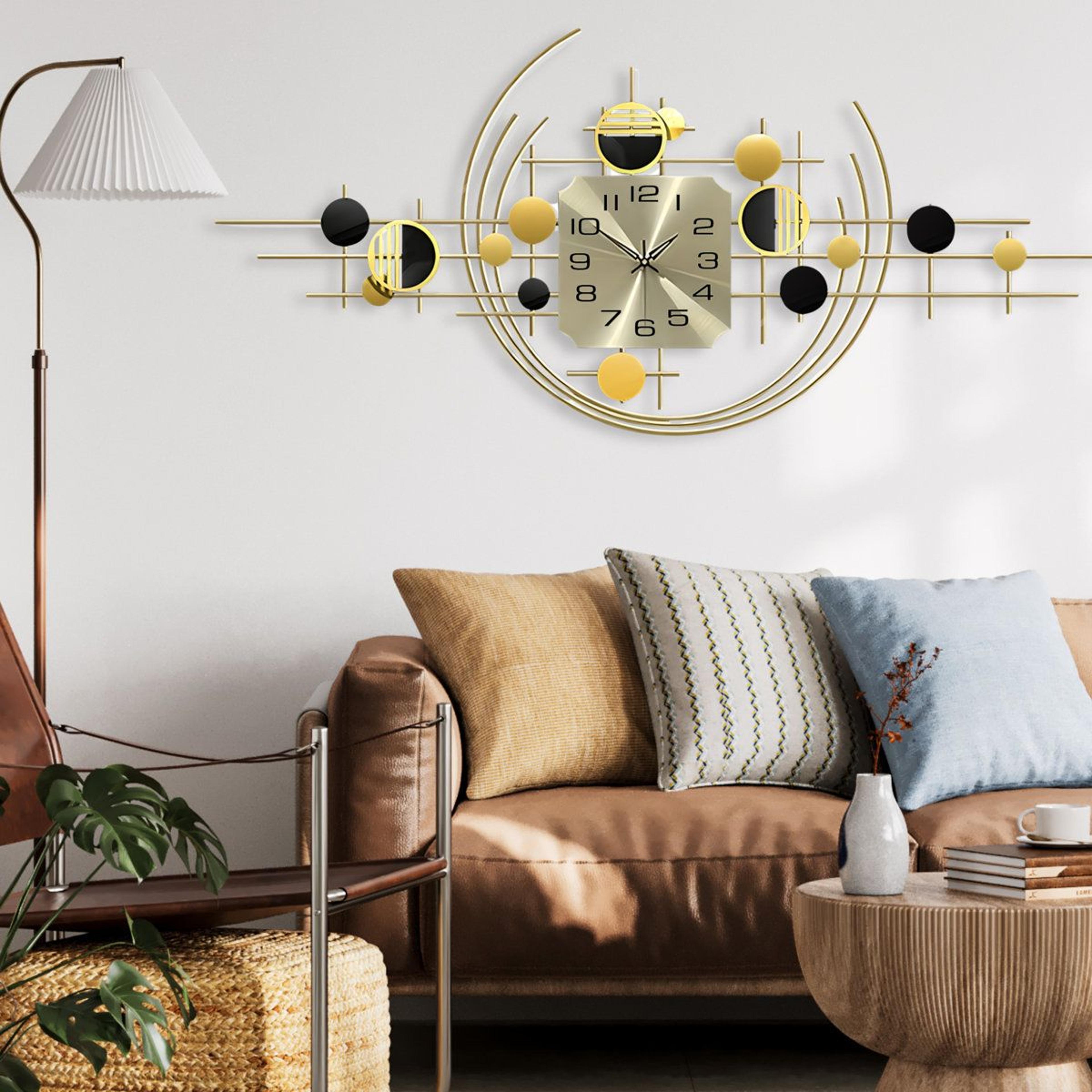 40 Inch Large Wall Clock Gold Metal Silent Modern Wall Decor 9
