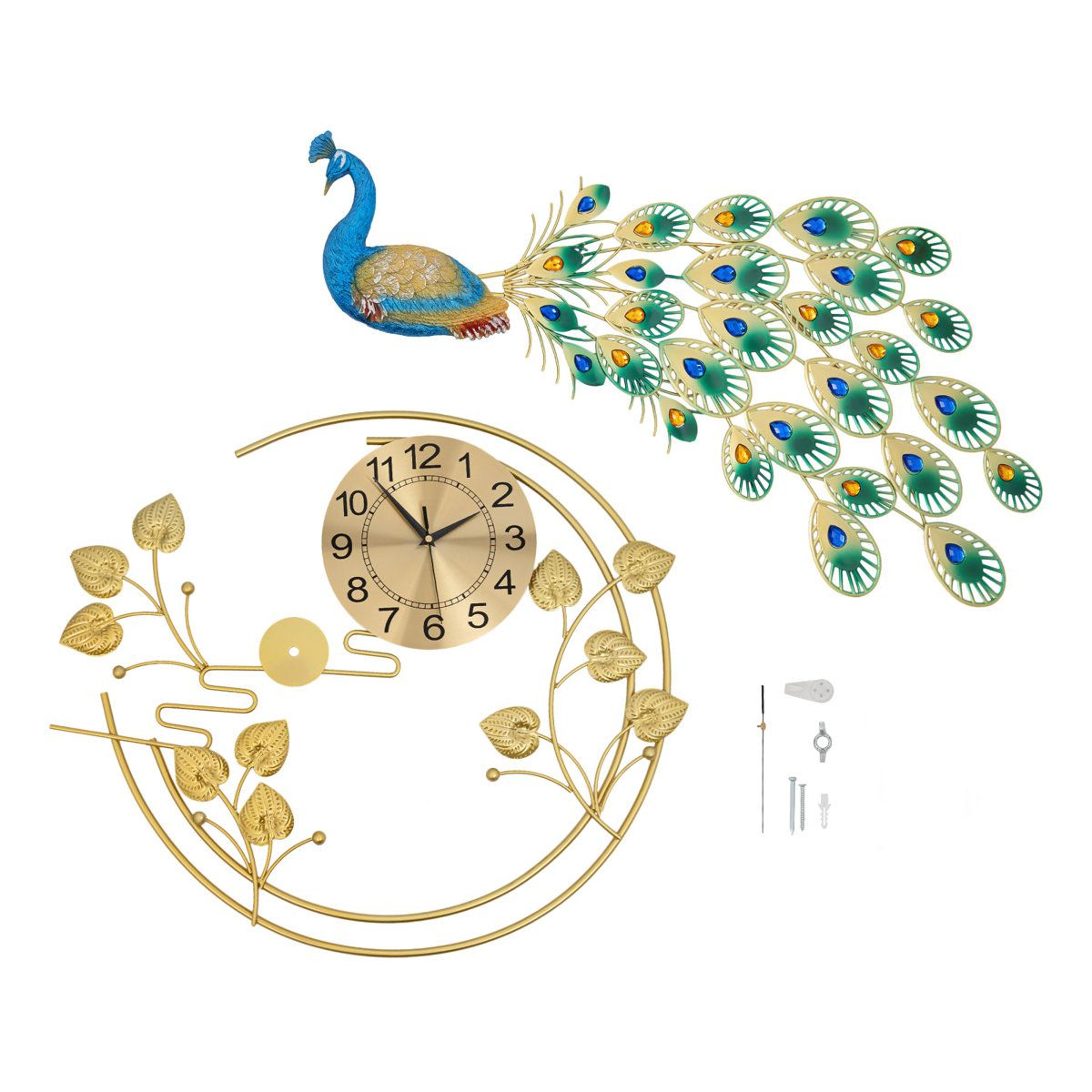 Modern Gold Wall Clock With Silent Quartz Movement And Crystal Accents 8