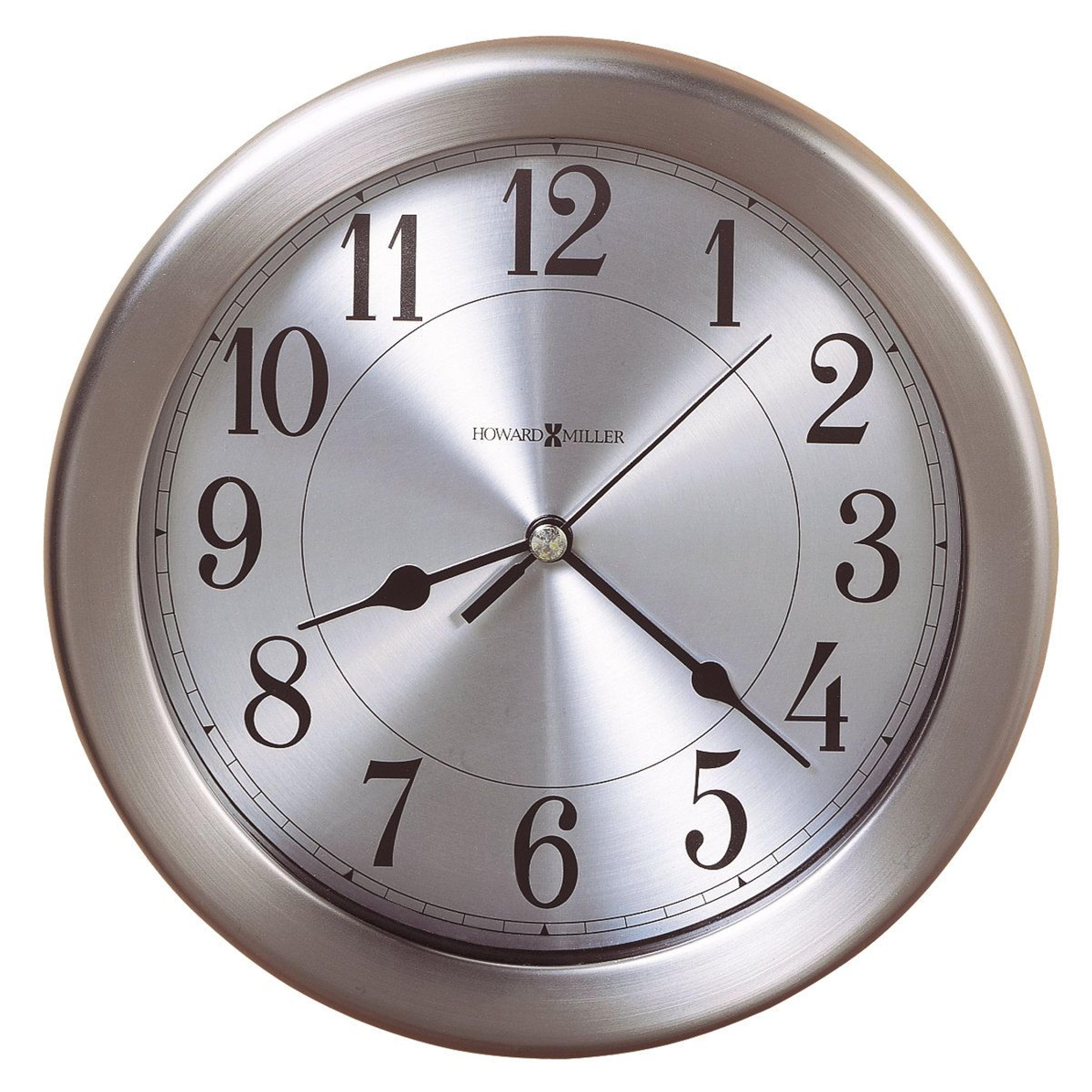 howard miller pisces brushed nickel quartz wall clock 8.5 inch