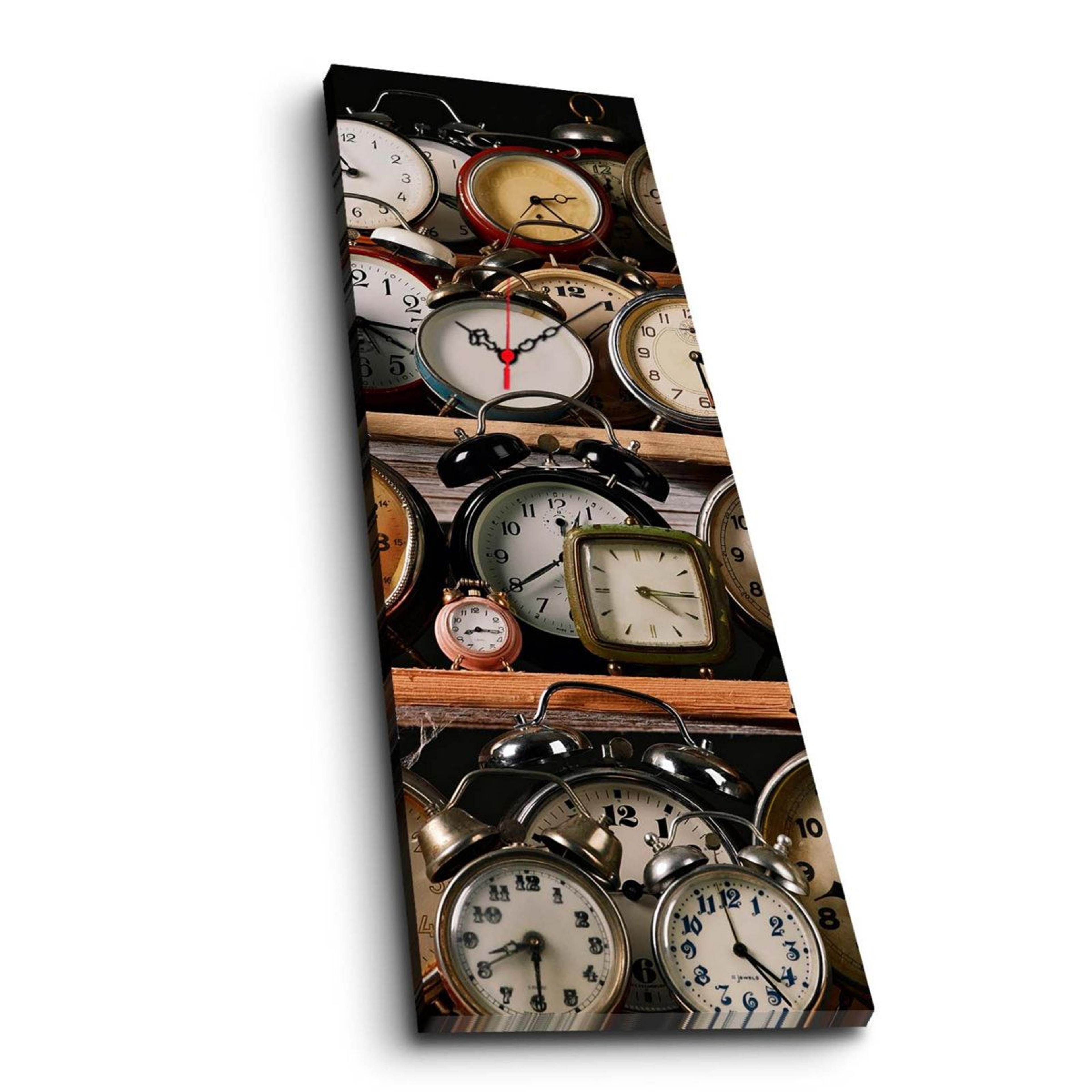 Elegant Large Canvas Wall Clock With Silent Movement And Wooden Frame 118 X 354 Inch 1