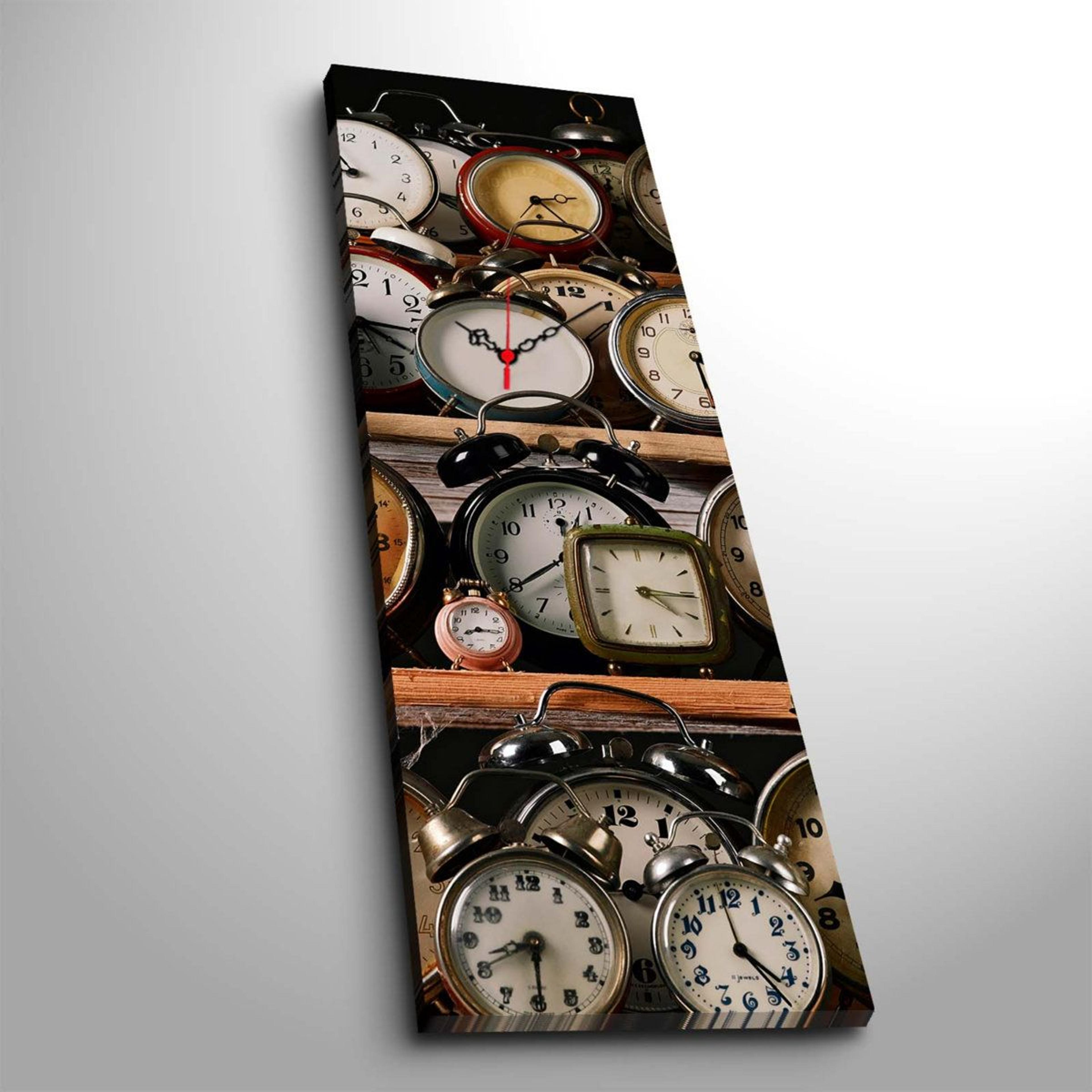 Elegant Large Canvas Wall Clock With Silent Movement And Wooden Frame 118 X 354 Inch 2