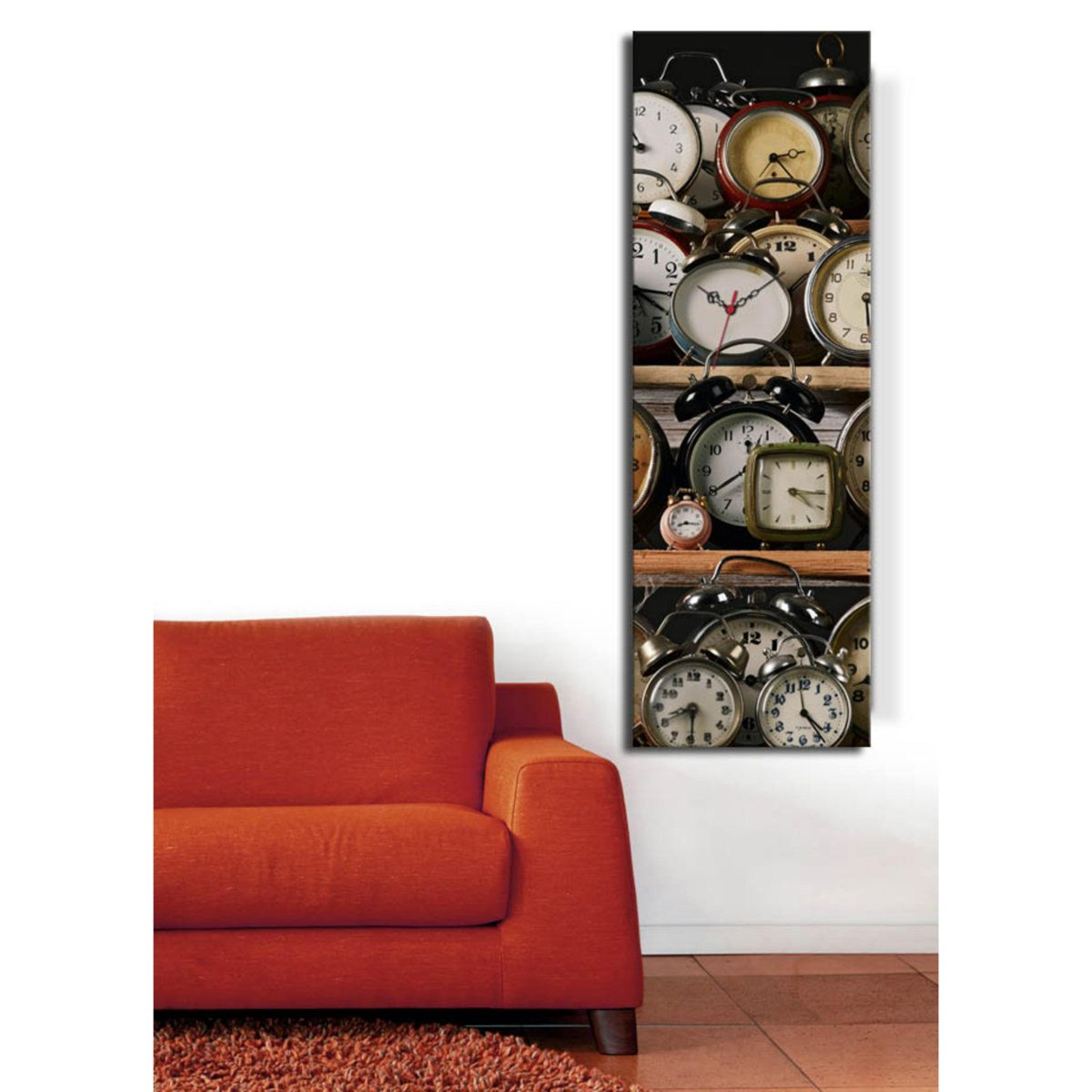 elegant large canvas wall clock with silent movement and wooden frame 11.8 x 35.4 inch