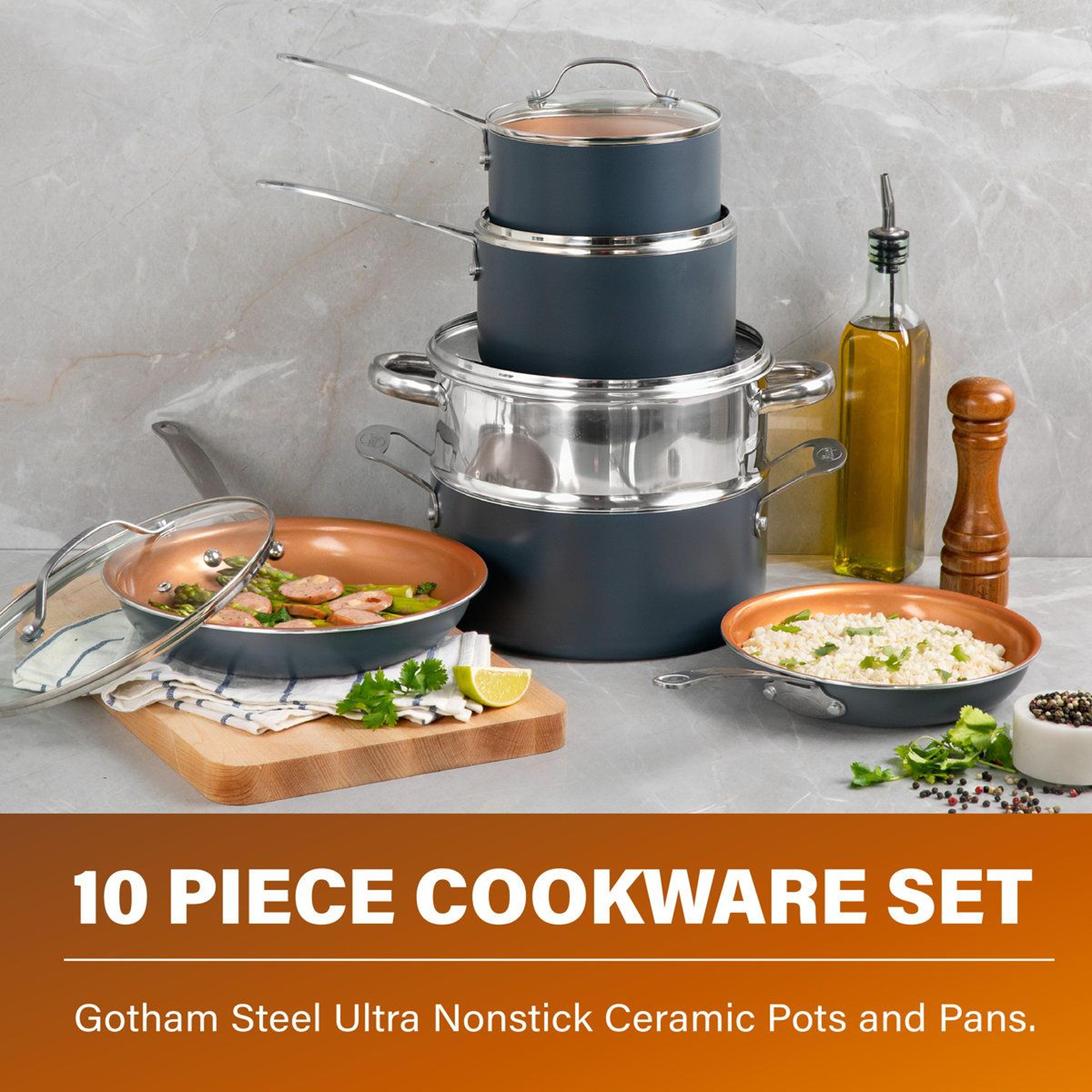 Gotham Steel 10 Piece Ceramic Nonstick Pots And Pans Set 3