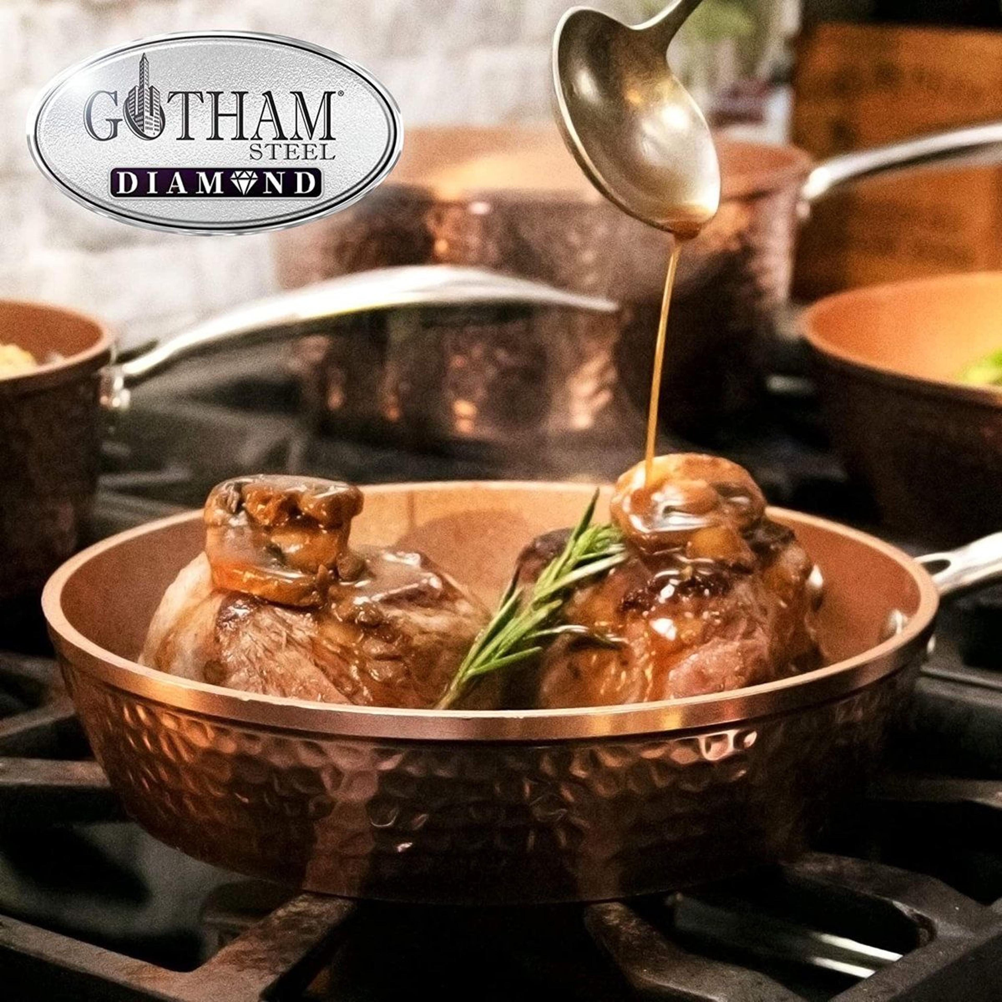 Gotham Steel Hammered Copper 95 Inch Nonstick Frying Pan Ceramic Induction Skillet 3