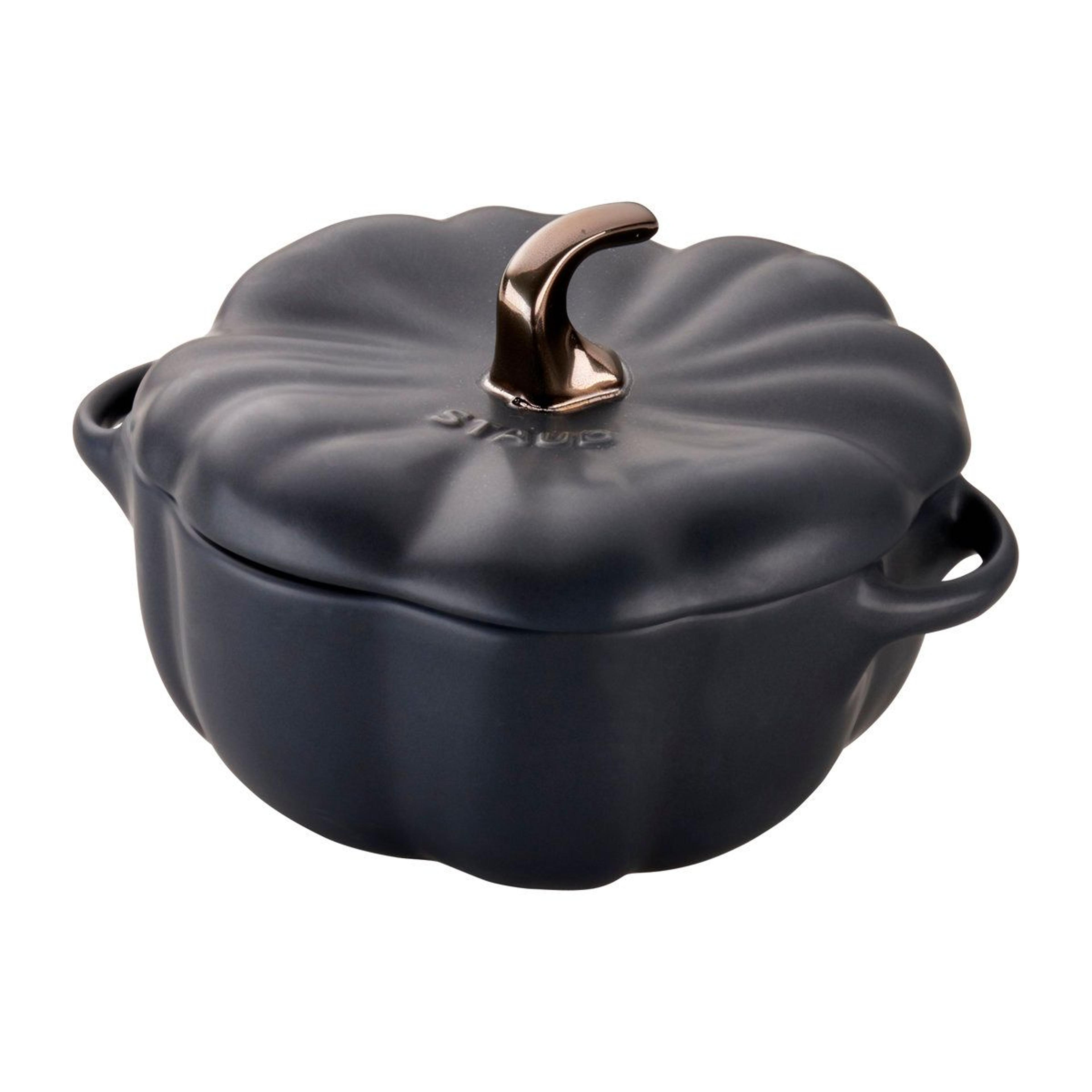 staub 24 oz ceramic pumpkin cocotte oven to table dutch oven
