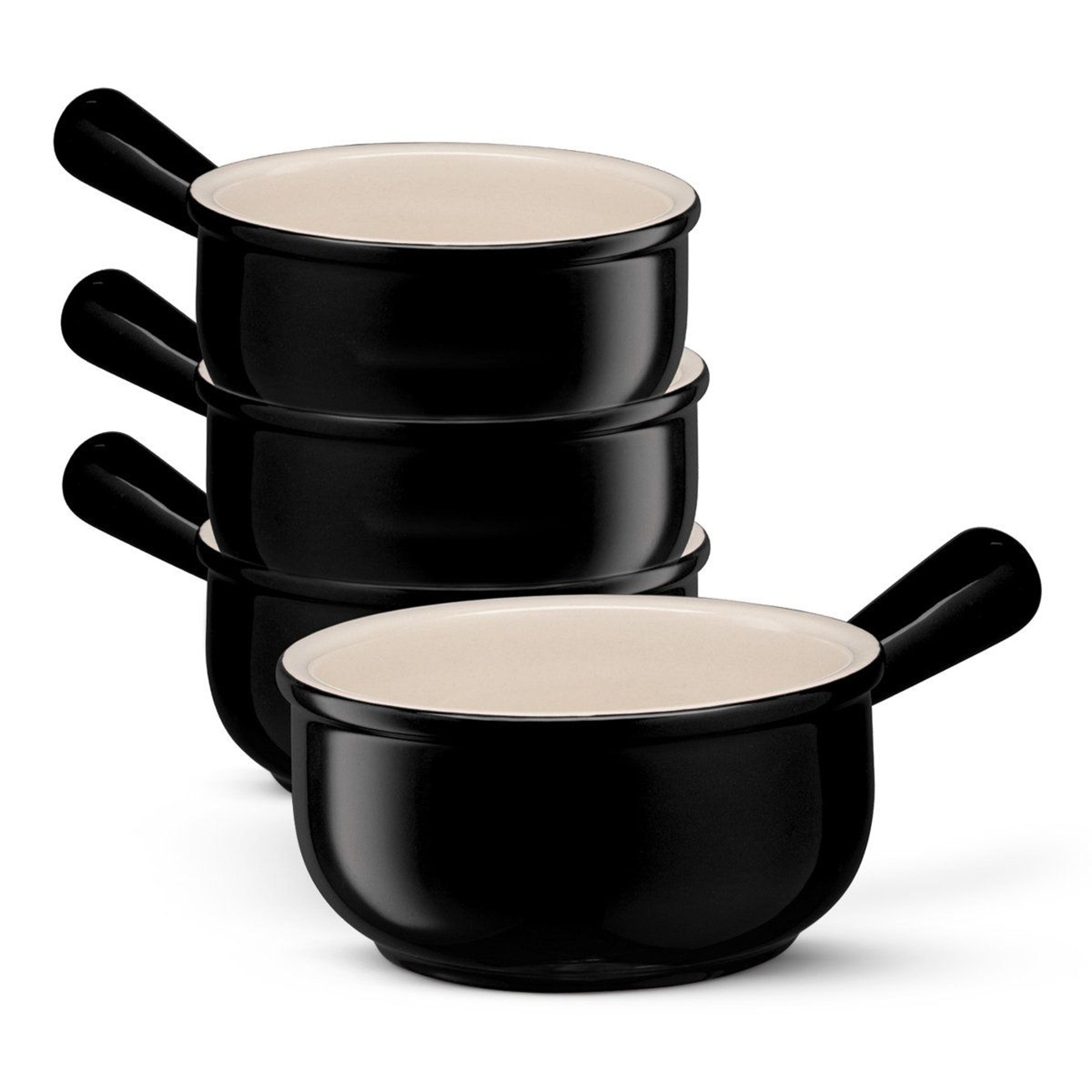 15 oz french onion soup crocks ceramic bowls with handles set of 4