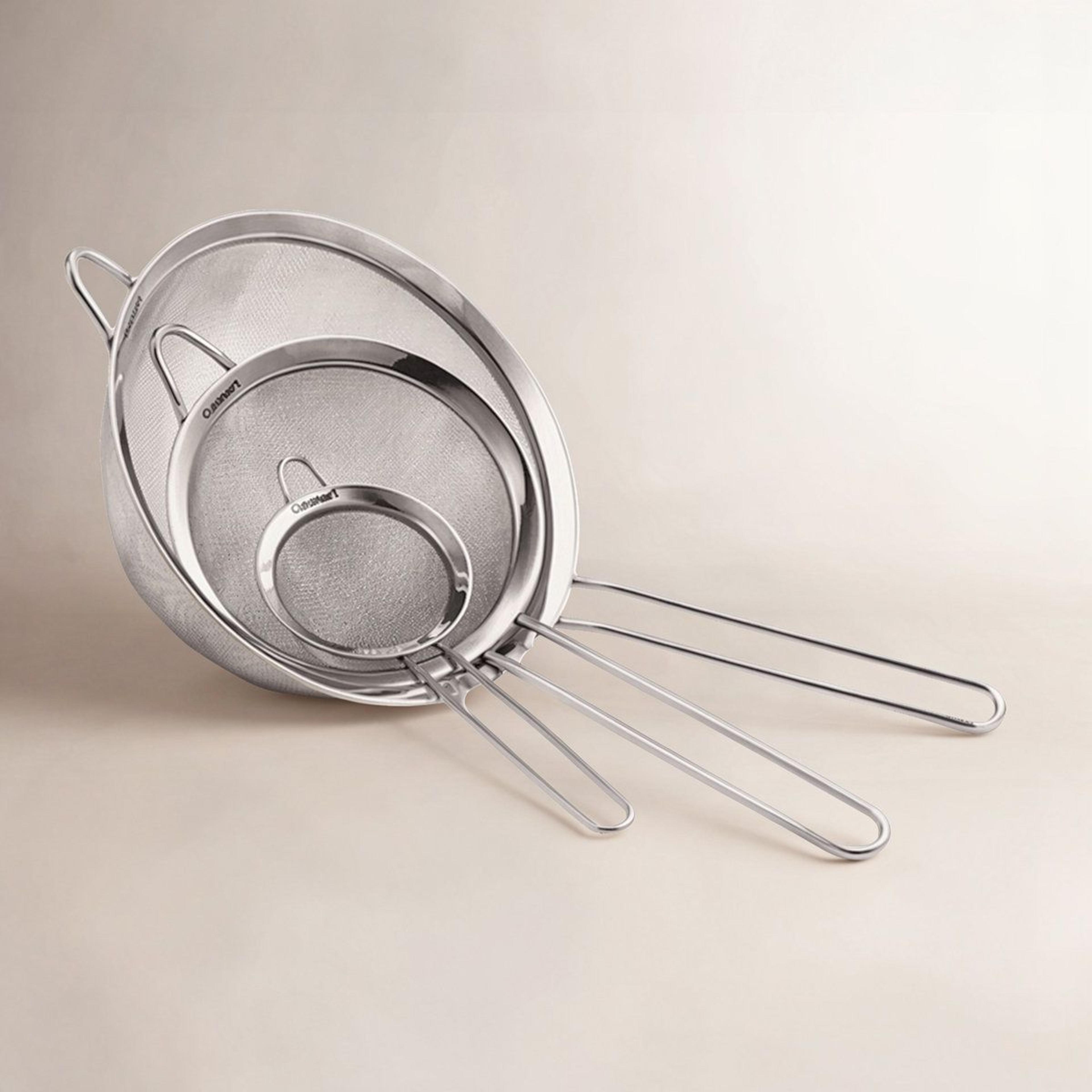 Cuisinart 3 Piece Stainless Steel Fine Mesh Strainer Set For Sifting And Draining 2