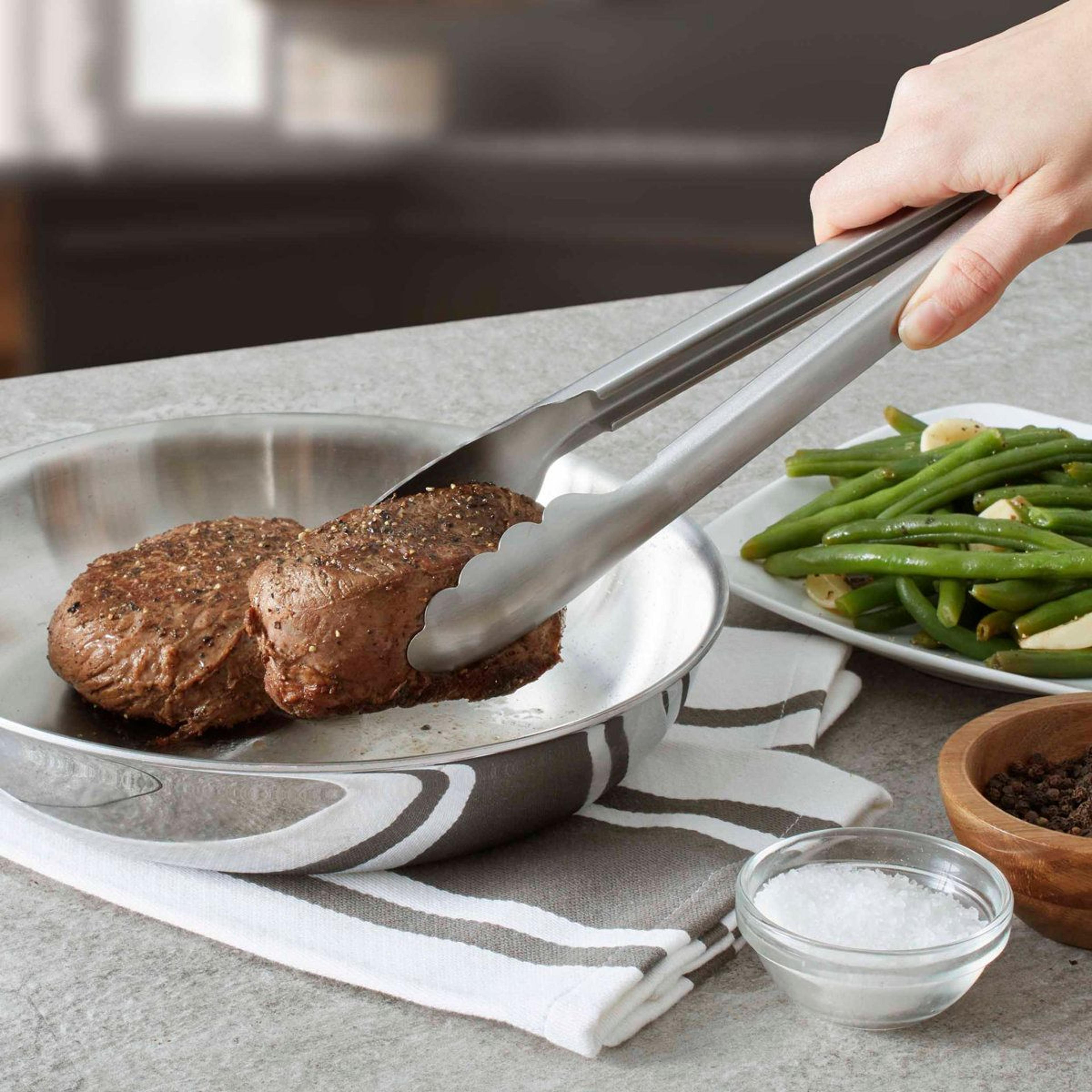 KitchenAid Gourmet 12 Inch Stainless Steel Locking Kitchen Tongs 1