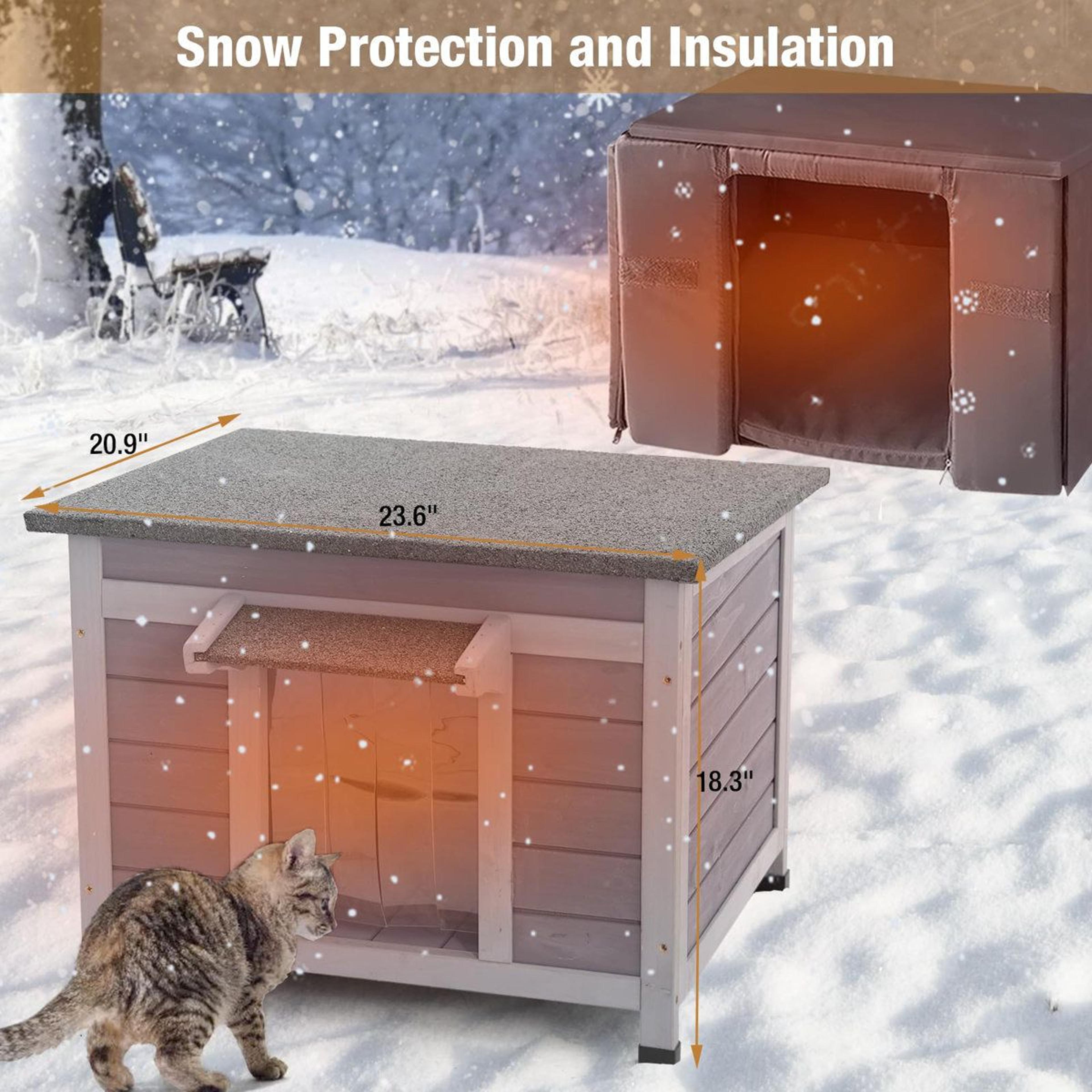 Insulated Outdoor Cat House Weatherproof Winter Cat Shelter 1