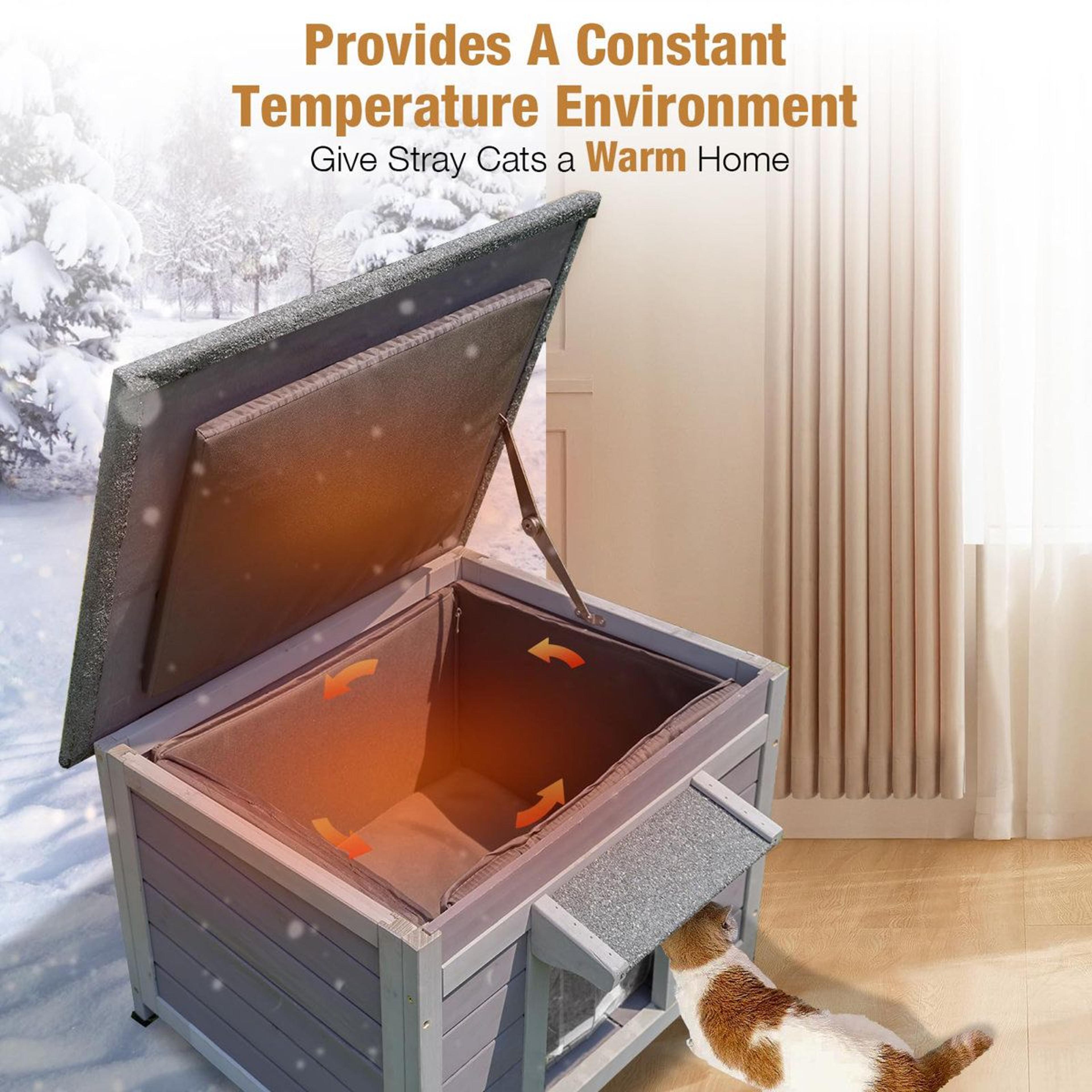 Insulated Outdoor Cat House Weatherproof Winter Cat Shelter 3