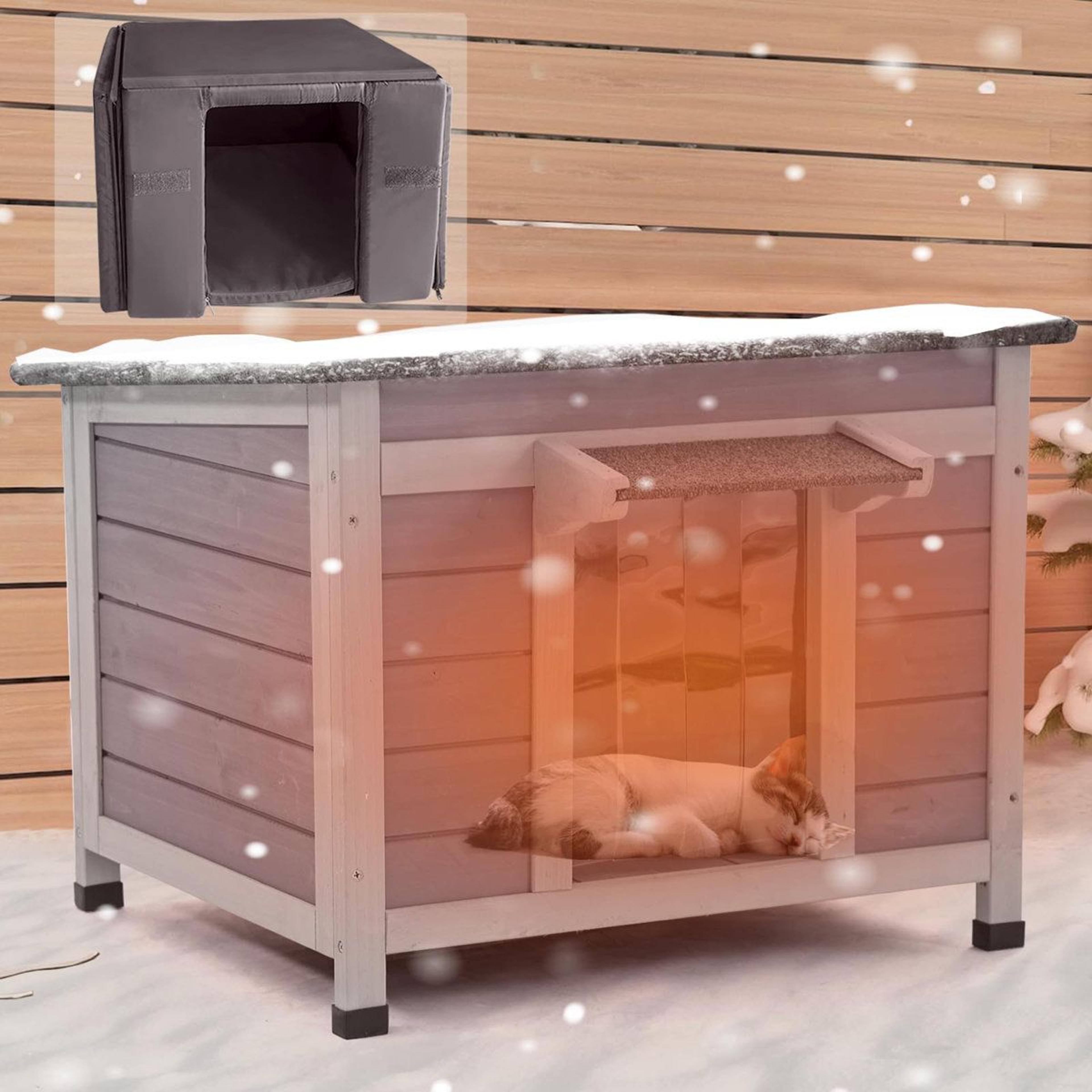 Insulated Outdoor Cat House Weatherproof Winter Cat Shelter 5
