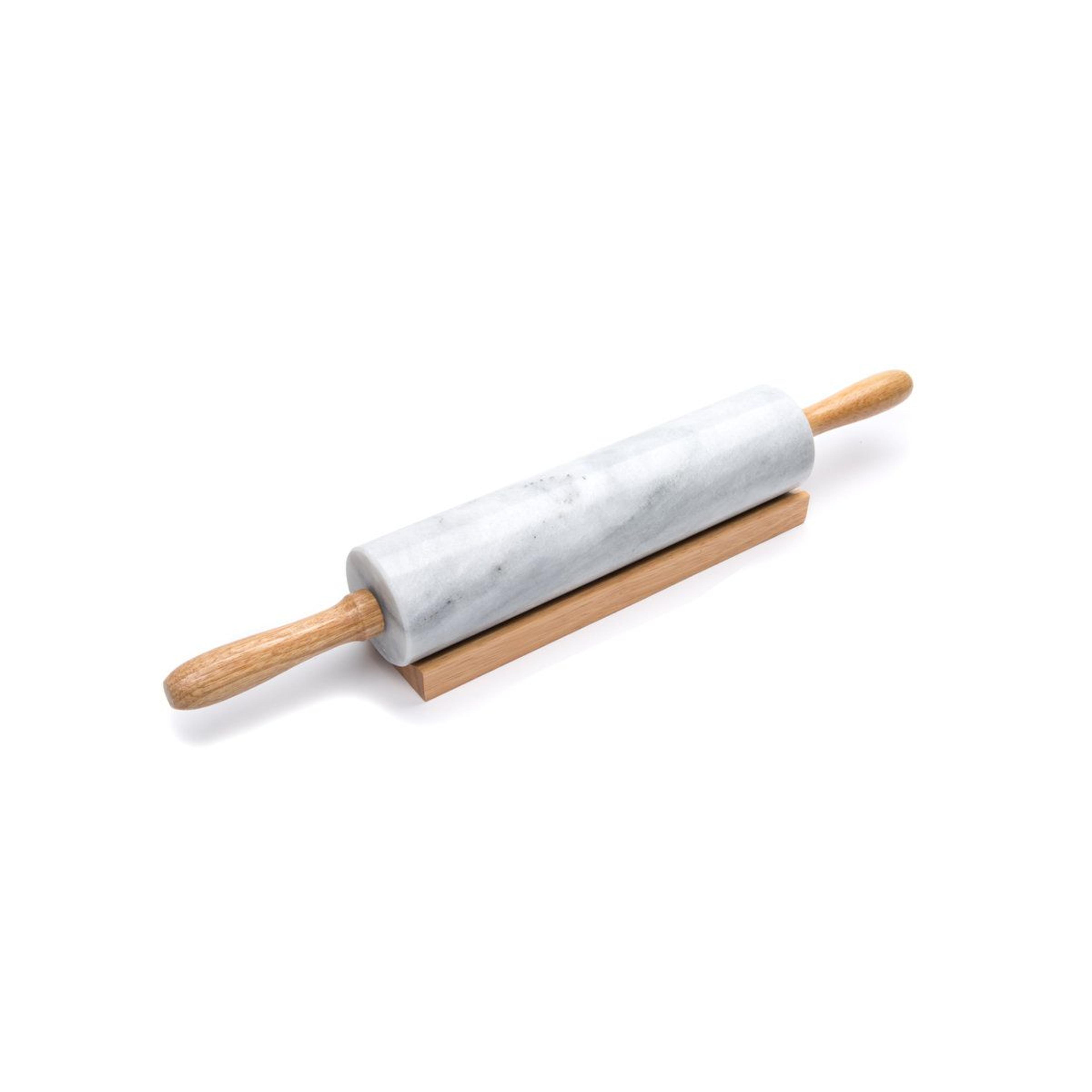 Fox Run 10 Inch Marble Rolling Pin With Wooden Handles And Stand 6