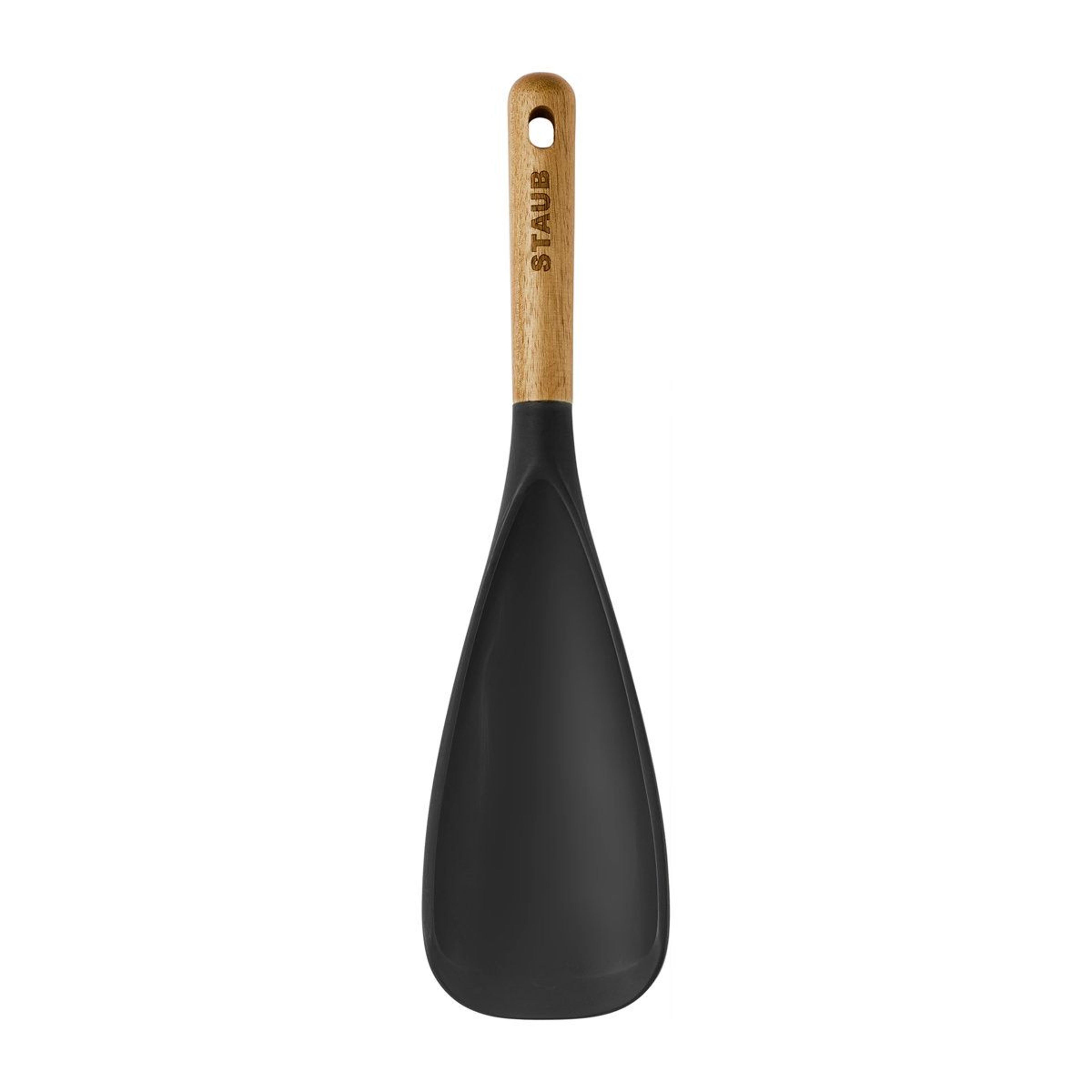 staub multifunction silicone cooking spoon with acacia wood handle