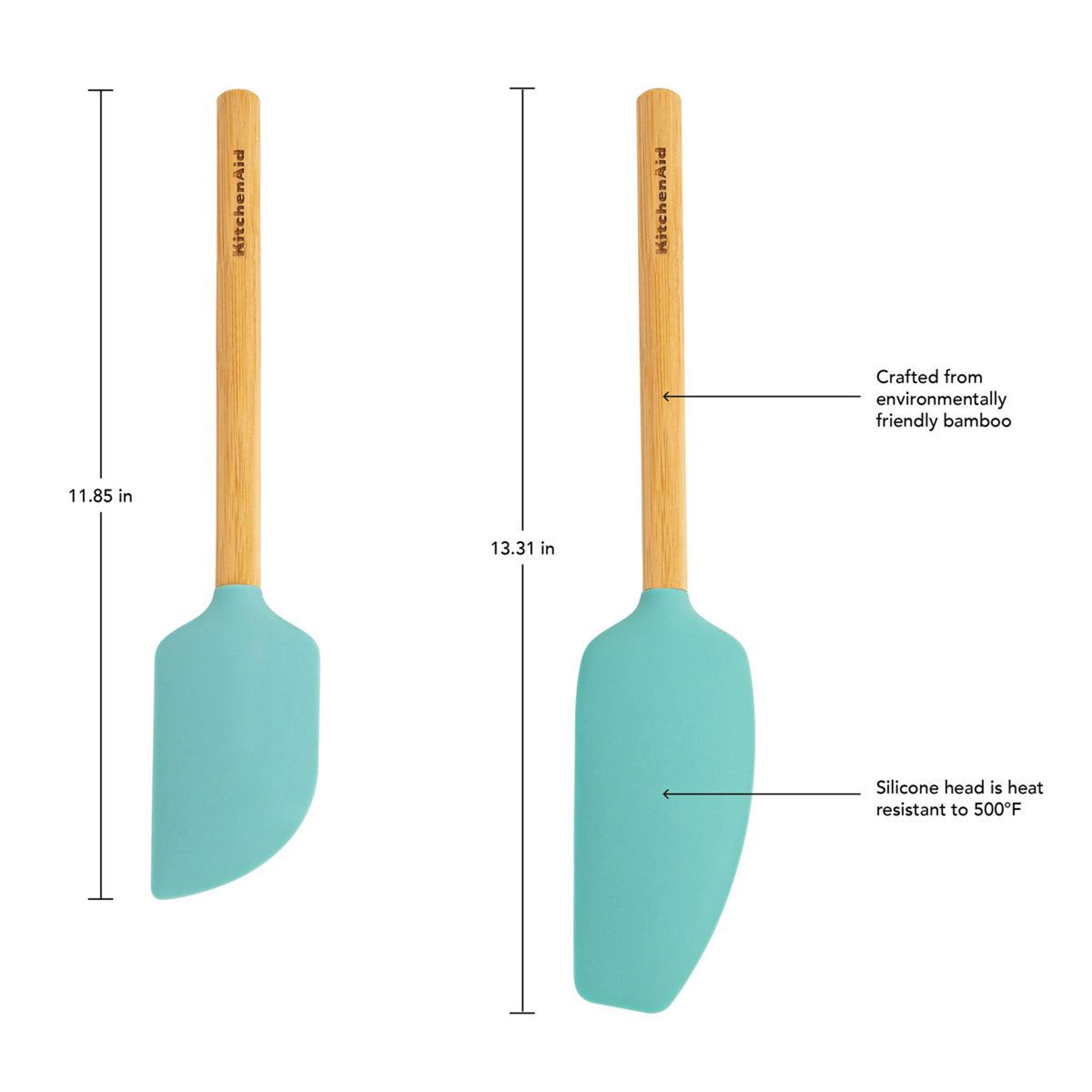 KitchenAid Bamboo Silicone Spatula Set For Nonstick Cooking 2 Piece 2