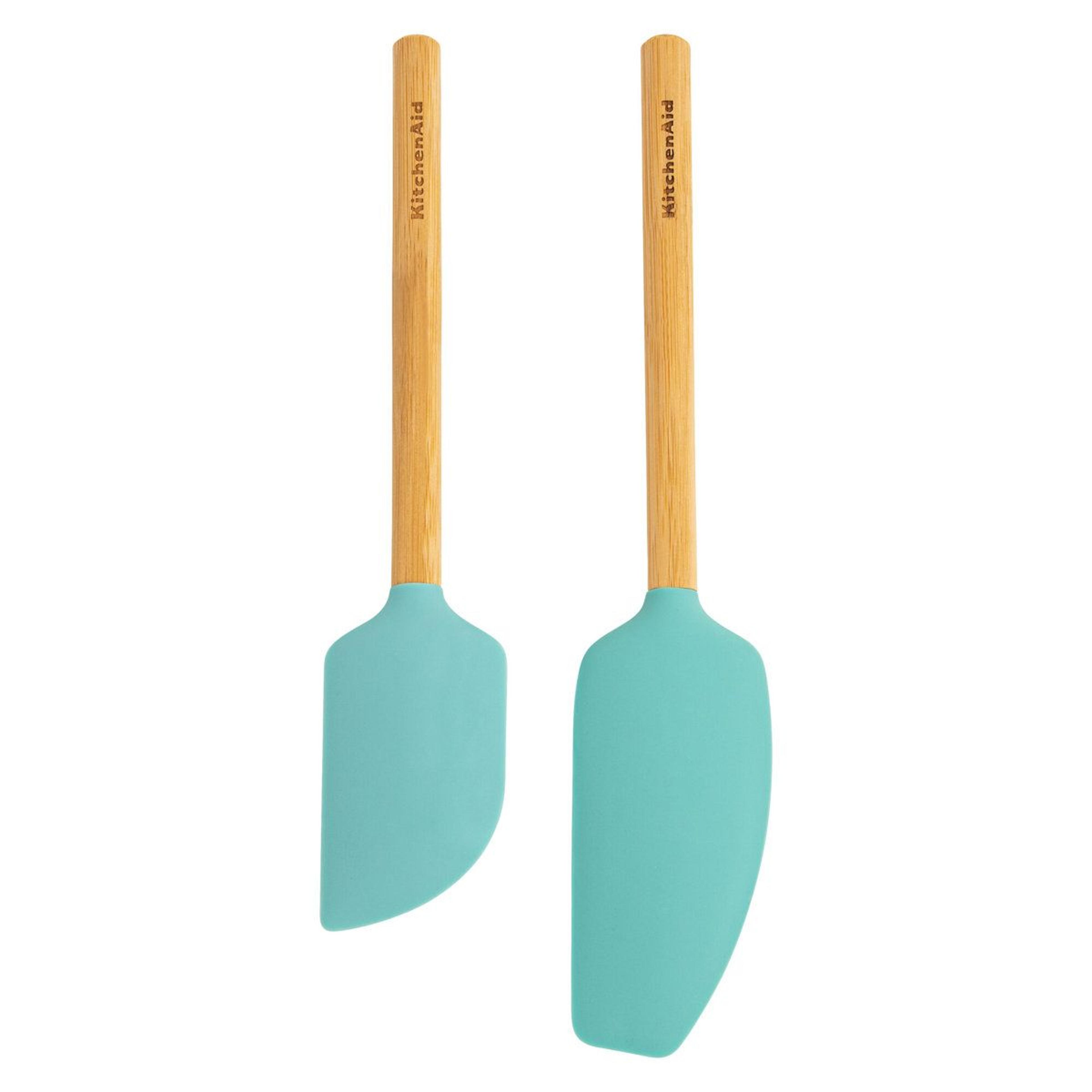 kitchenaid bamboo silicone spatula set for nonstick cooking 2 piece
