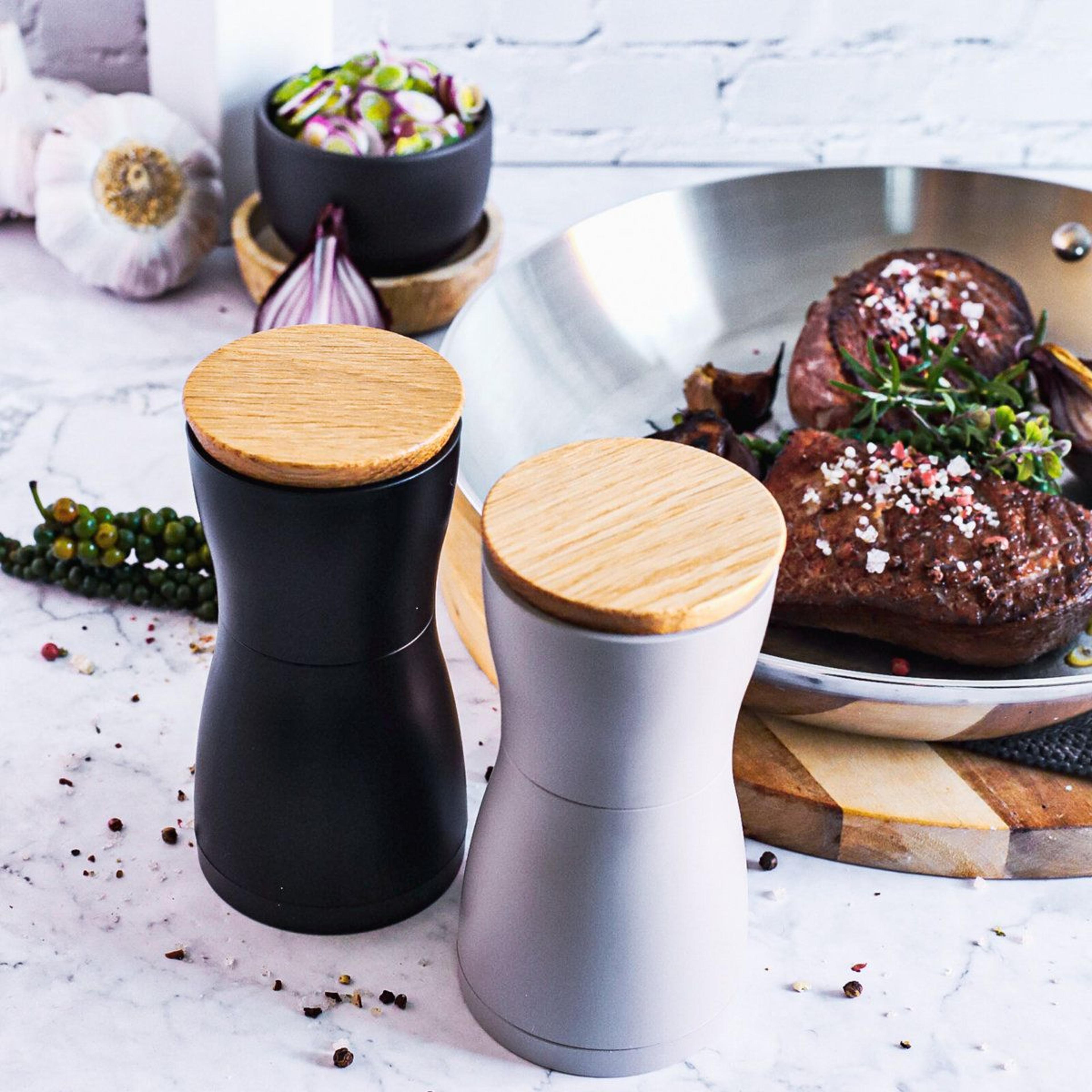 Twin Salt And Pepper Grinder Set With Adjustable Ceramic Mills 8
