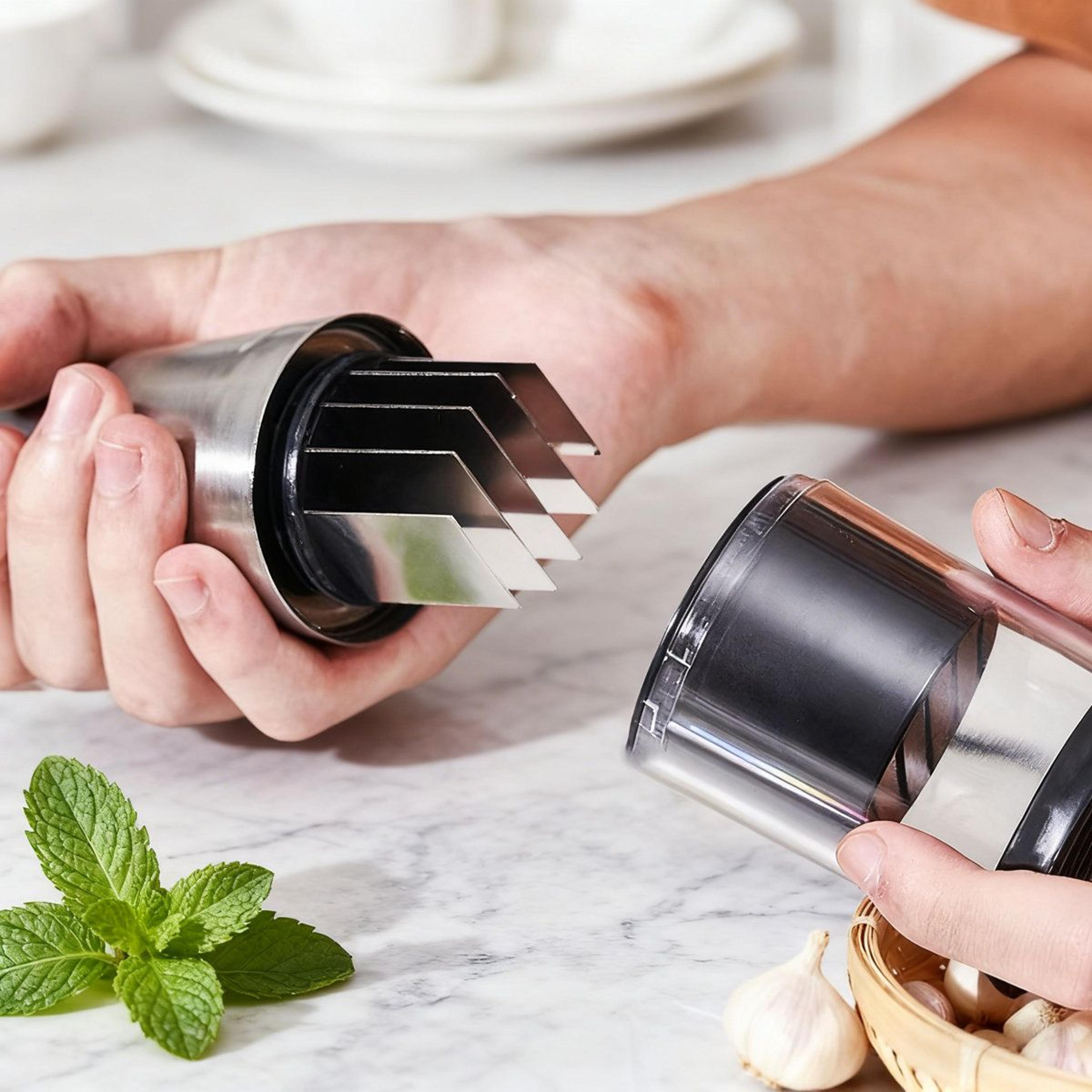 Stainless Steel Manual Food Chopper And Garlic Press For Fast Vegetable Prep 2