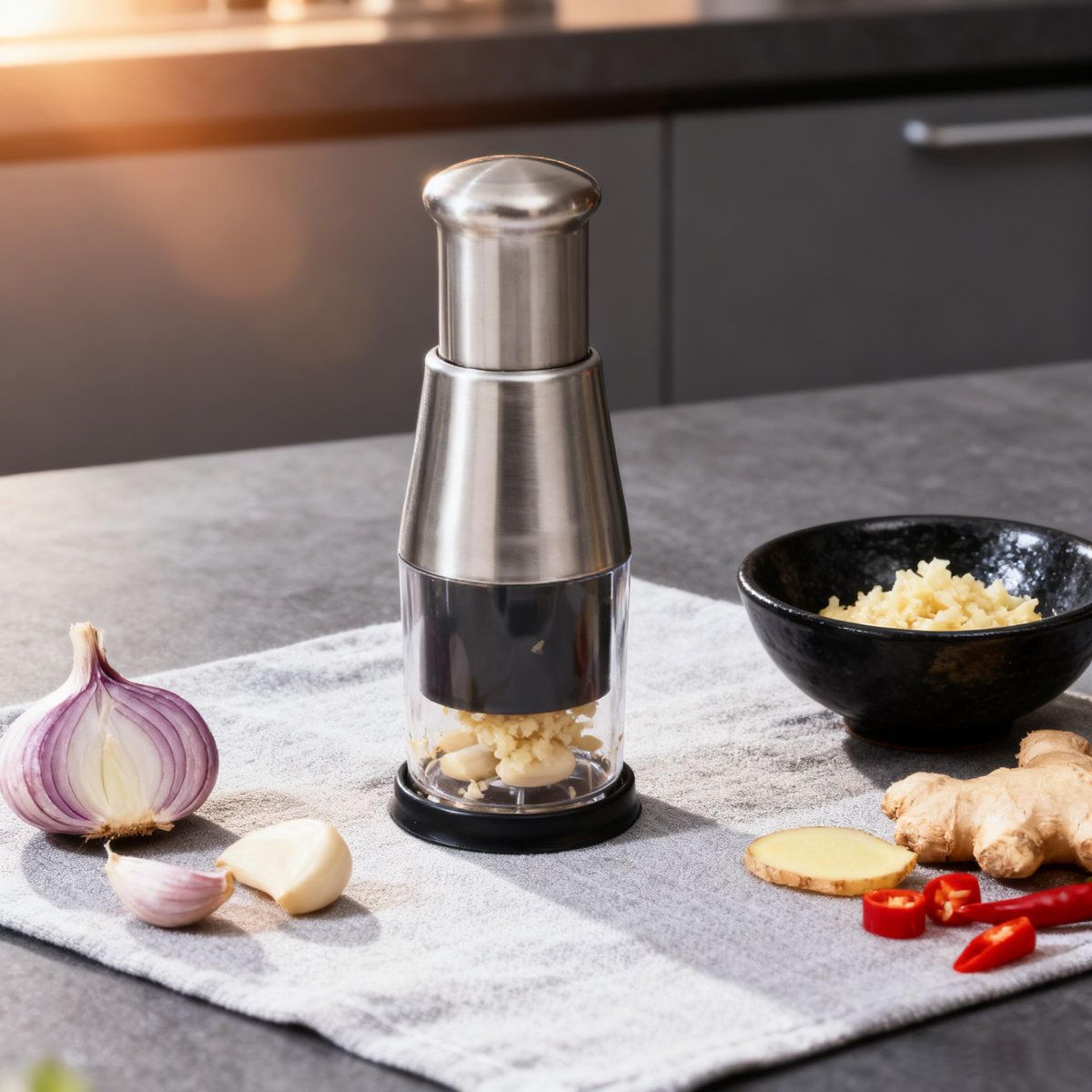Stainless Steel Manual Food Chopper And Garlic Press For Fast Vegetable Prep 6