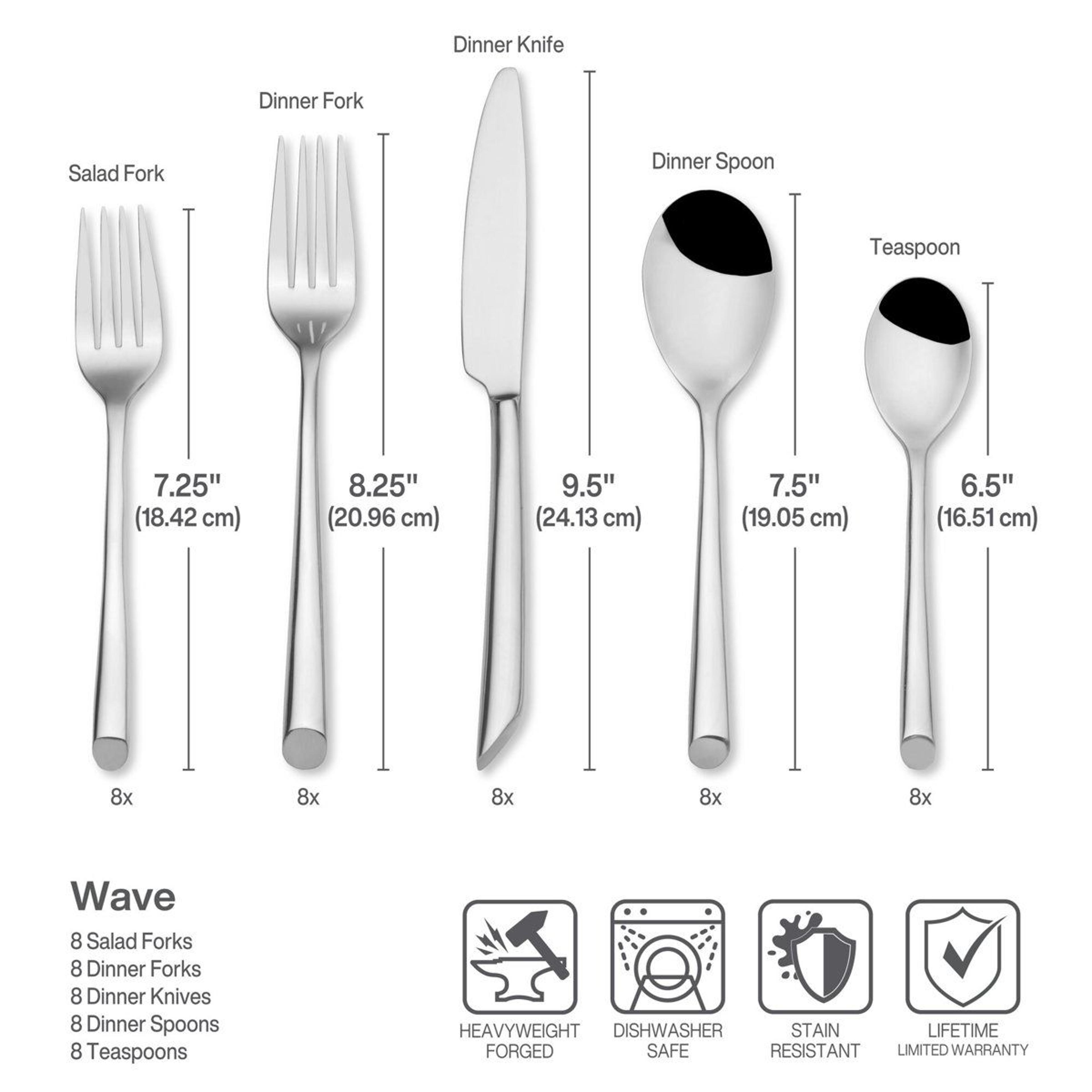 Towle Living Wave 20 Piece Stainless Steel Flatware Set Service For 4 2