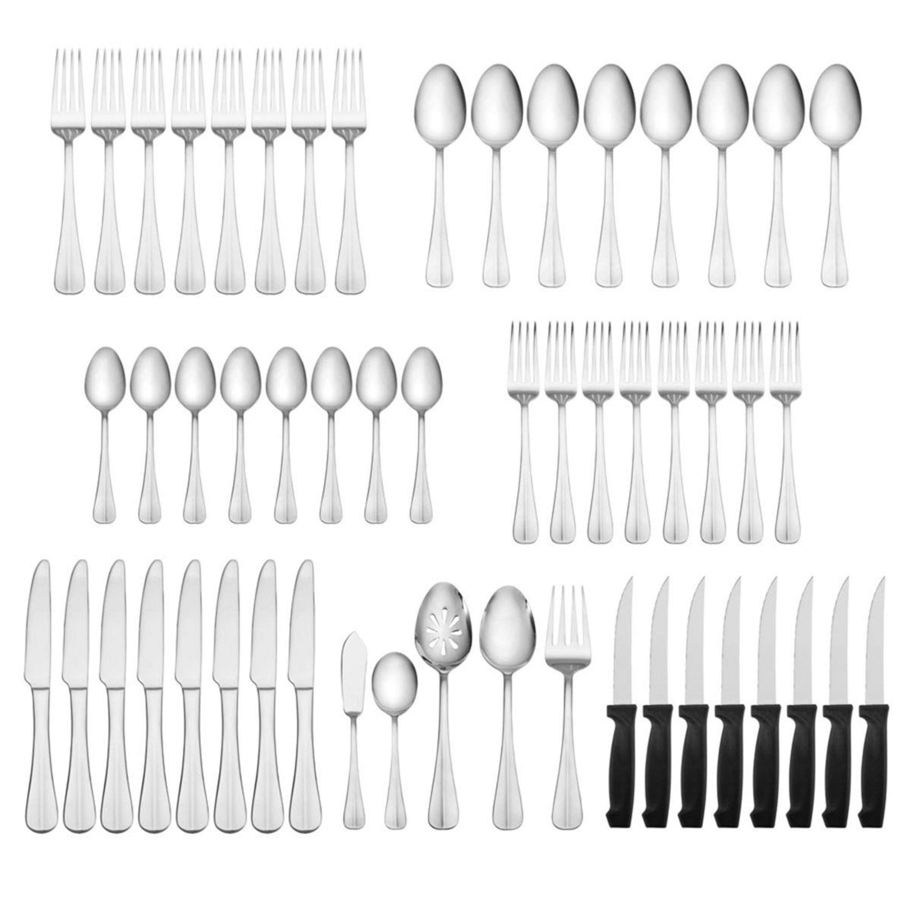Everyday Simplicity 53 Piece Flatware Set With Steak Knives Service For 8 9