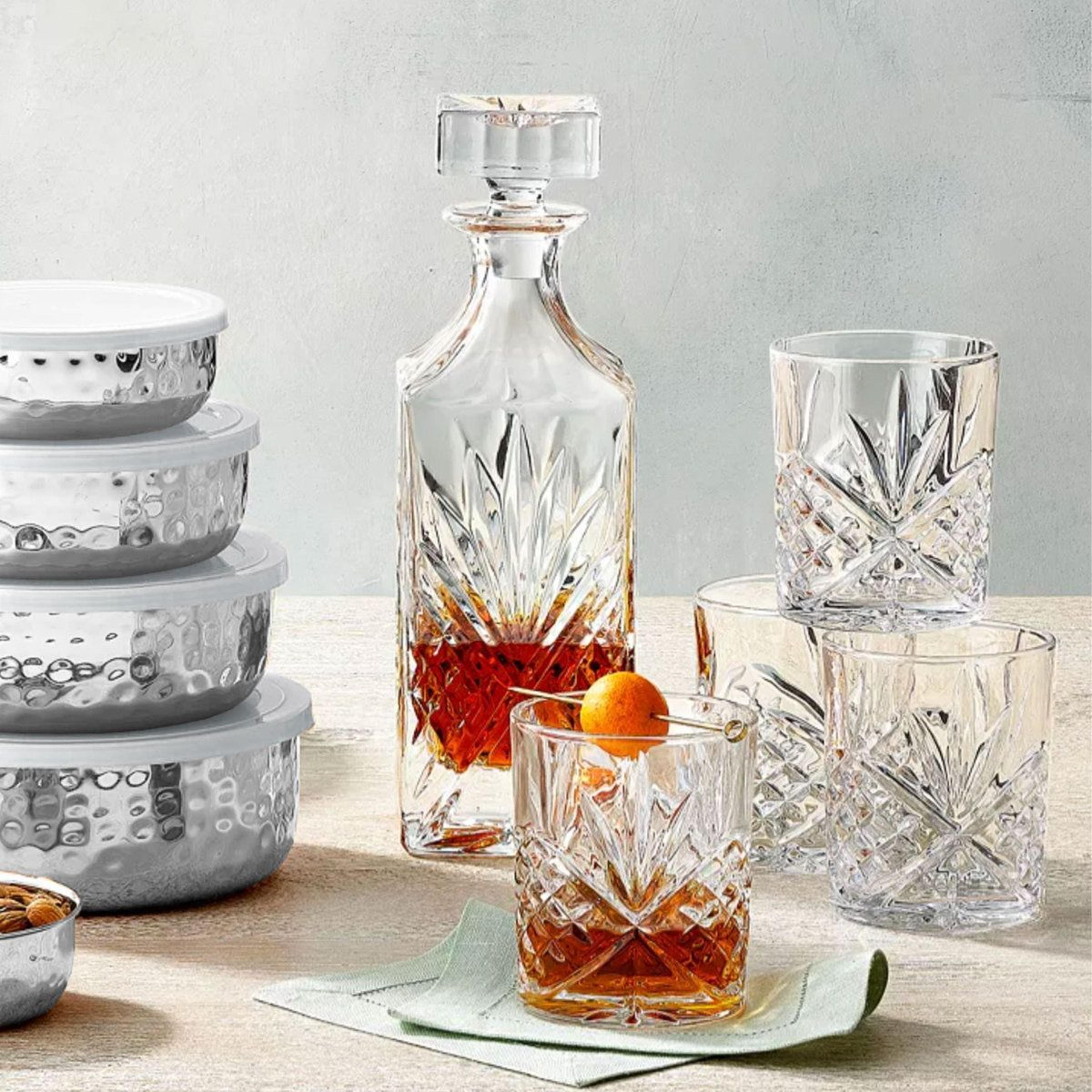 Godinger Dublin Crystal Whiskey Decanter Set With 4 Glasses 1