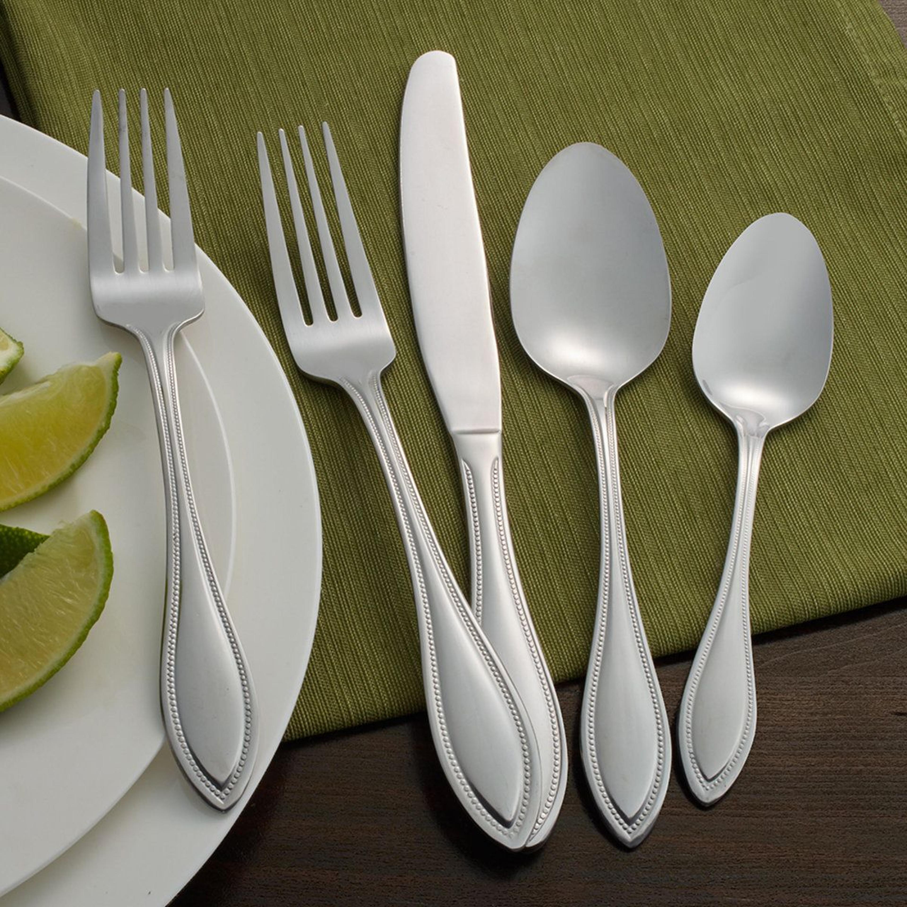 American Bead 20 Piece Stainless Steel Flatware Set Service For 4 1