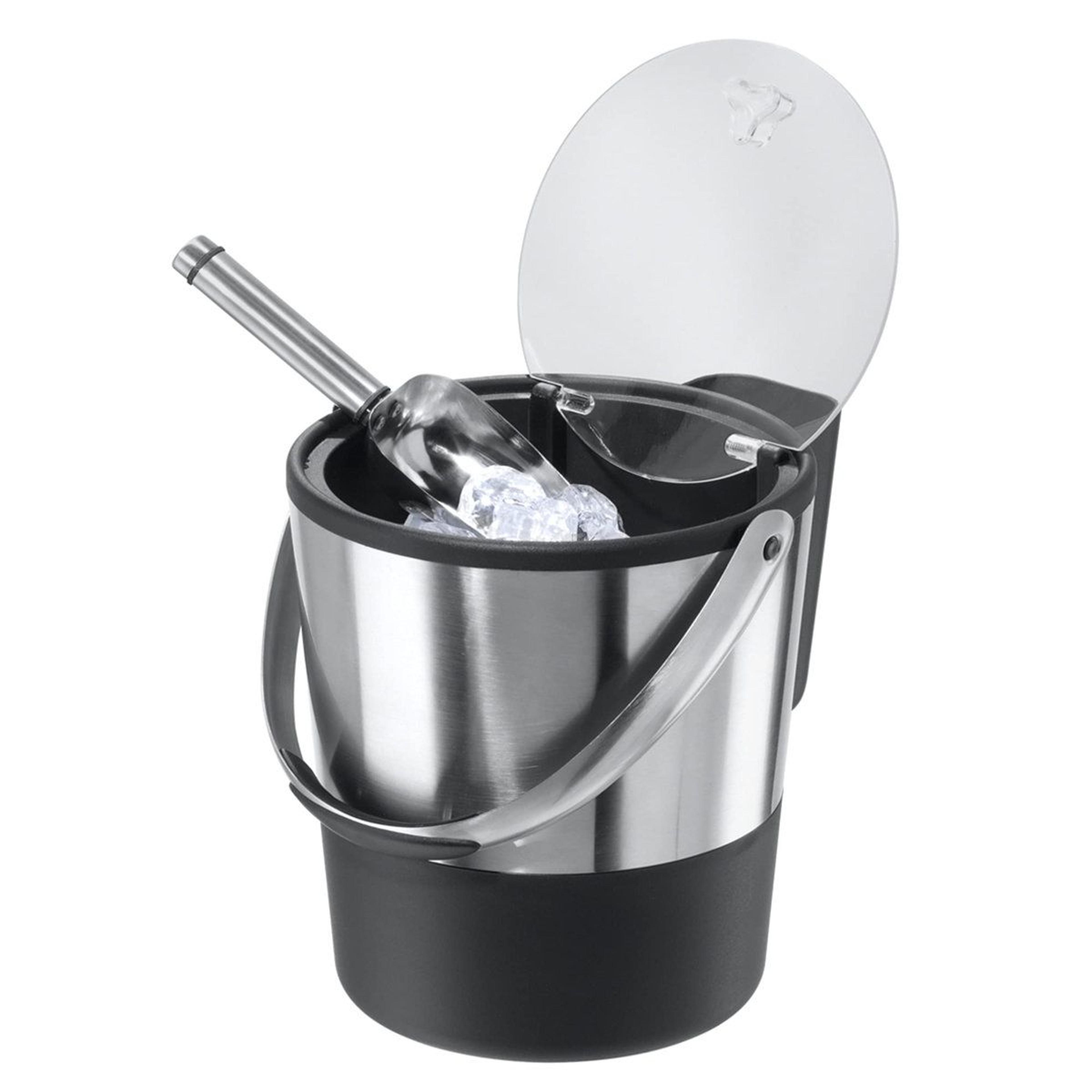 insulated ice bucket with lid and scoop 4 quart stainless steel barware