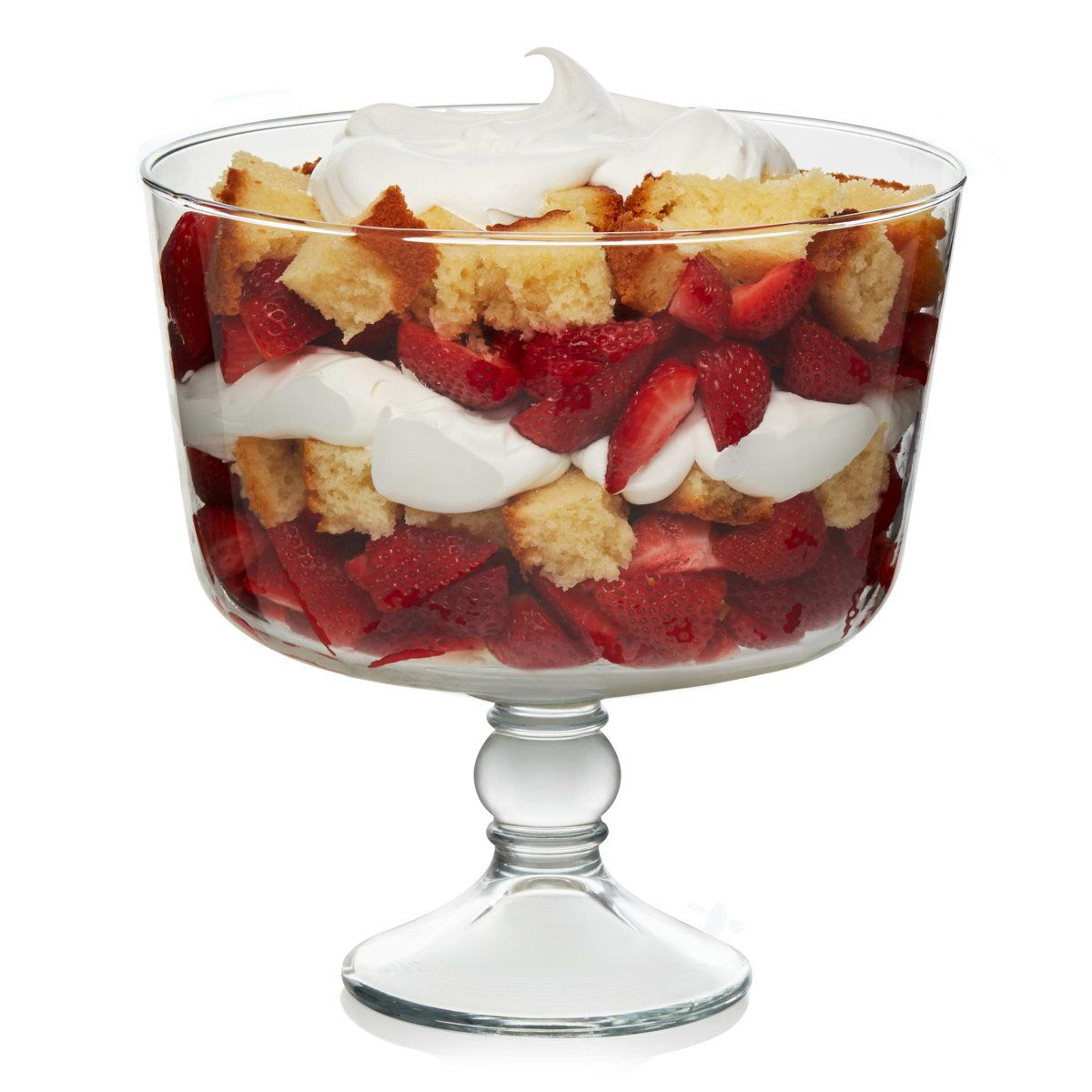 libbey selene 9 inch glass trifle bowl and footed serving bowl