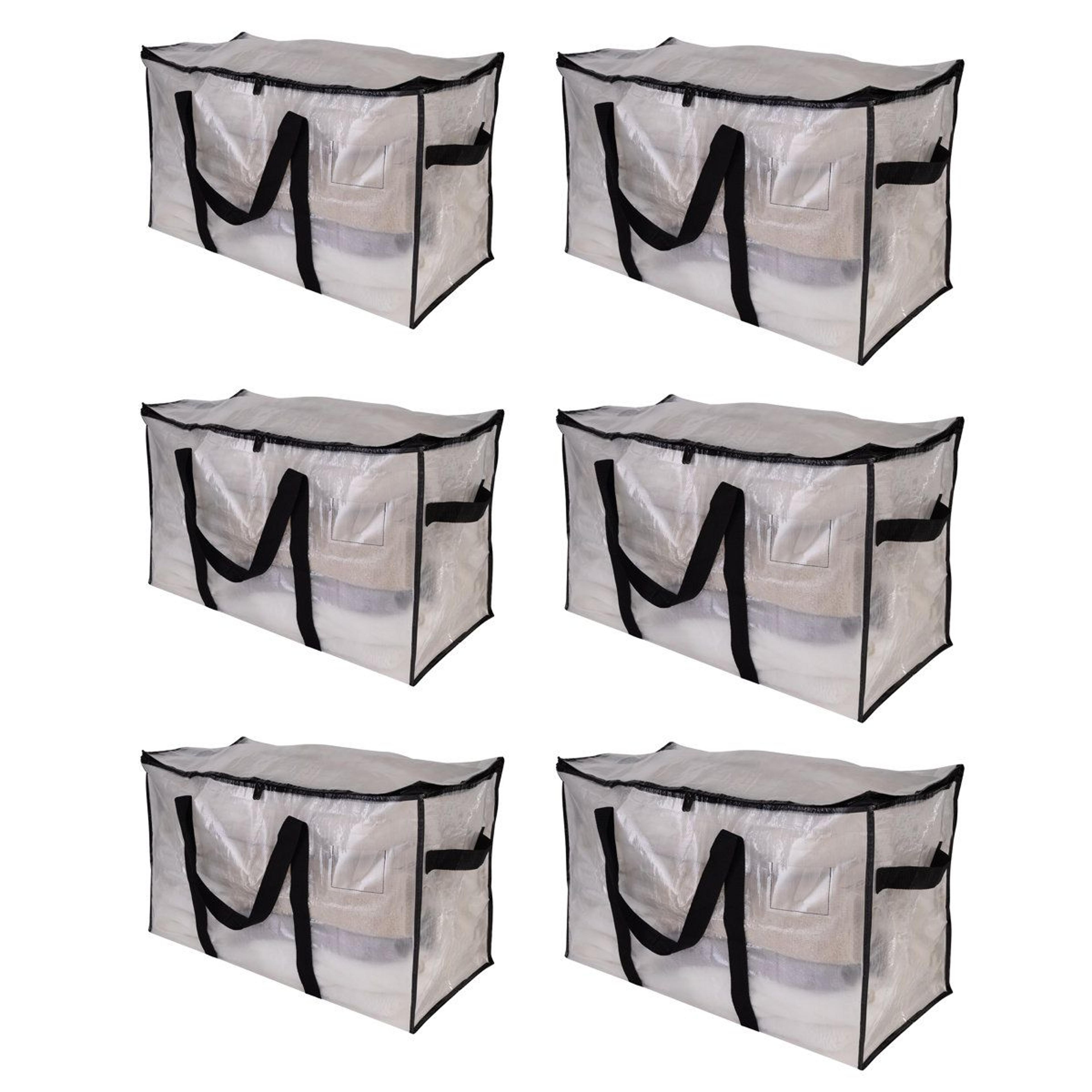 6 pack 100l heavy duty moving bags and clear storage bags