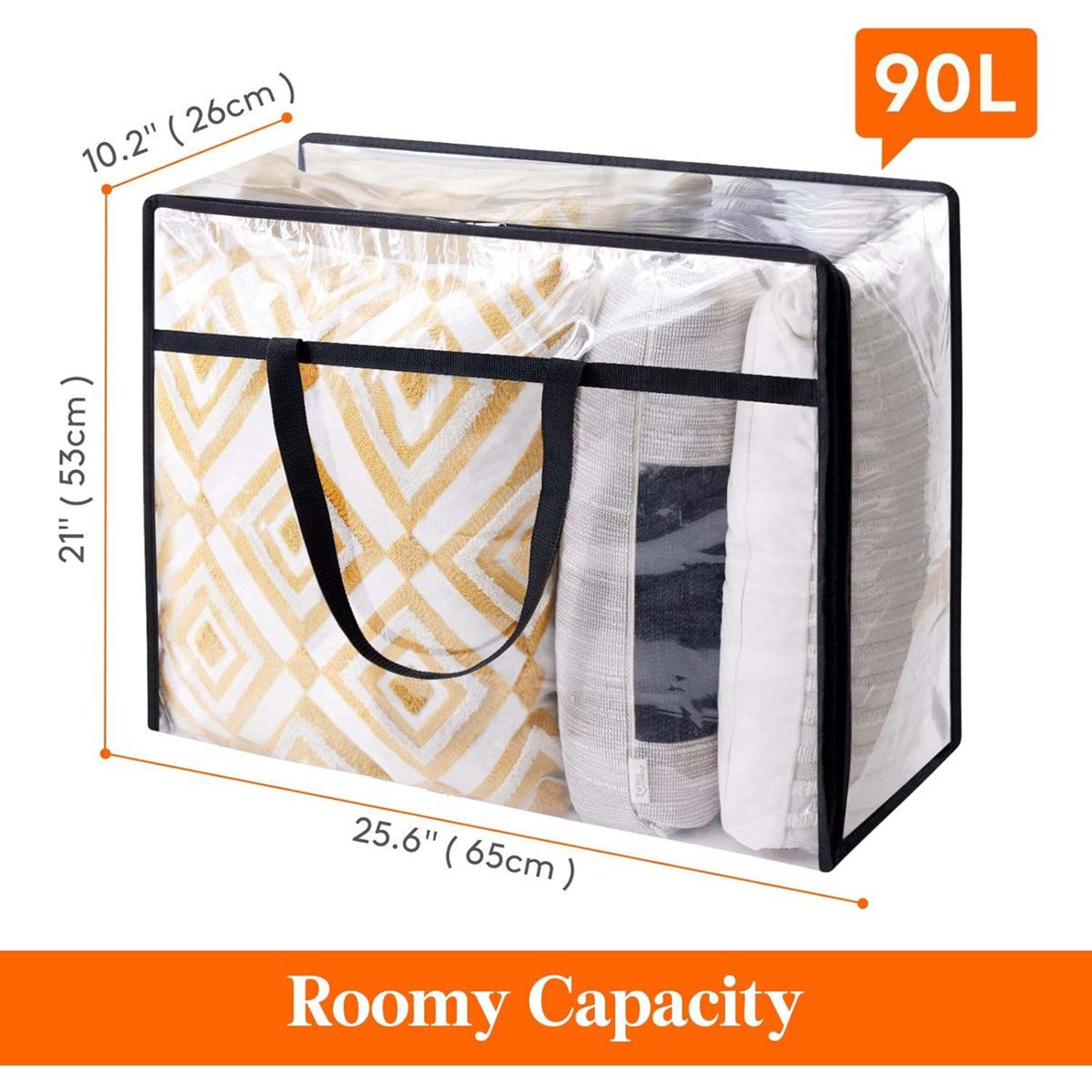 Lifewit 4 Pack 90L Clear Clothes Storage Bags For Bedding Blankets And Moving 7