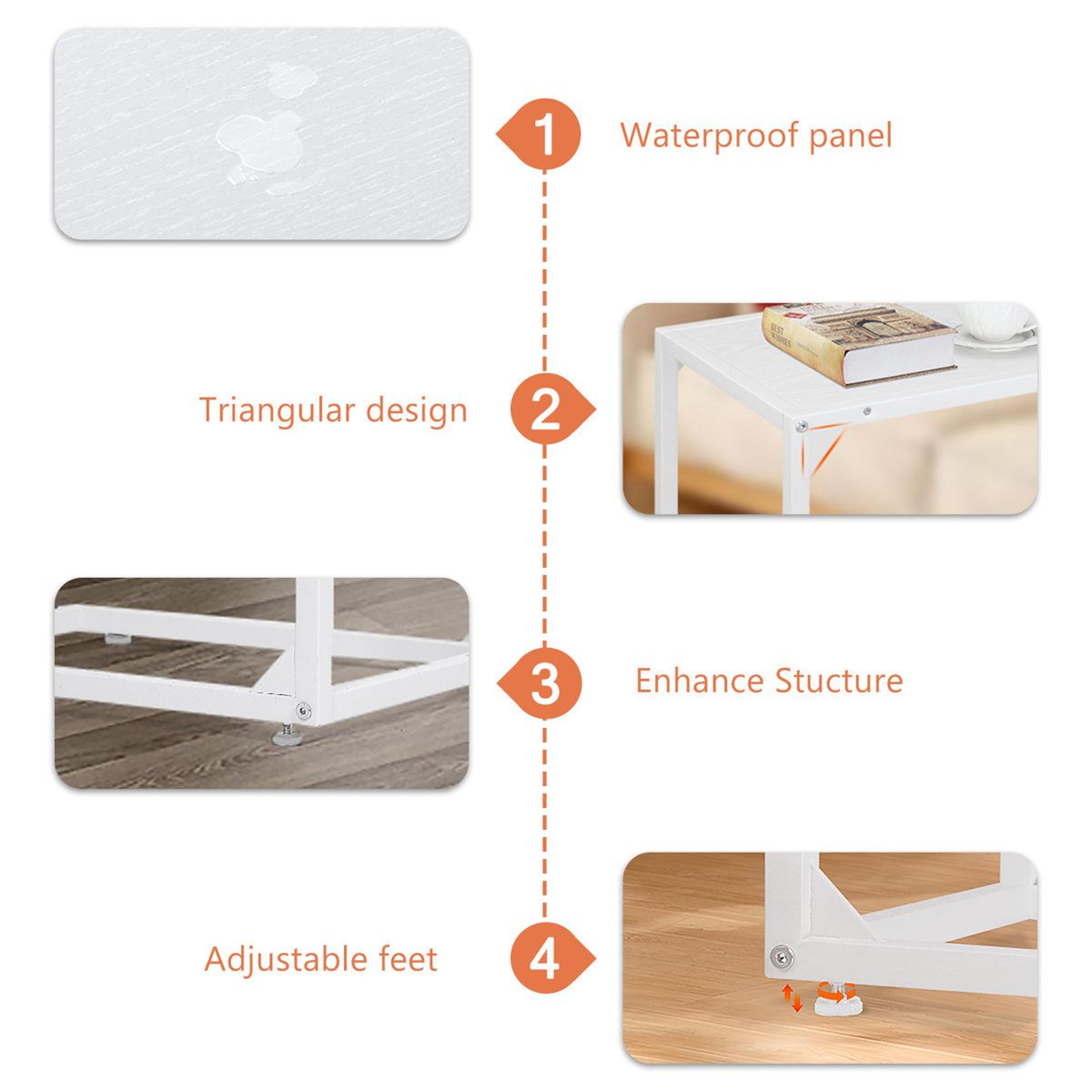 White C Shaped Side Table Set Of 2 For Sofa And Bed 2