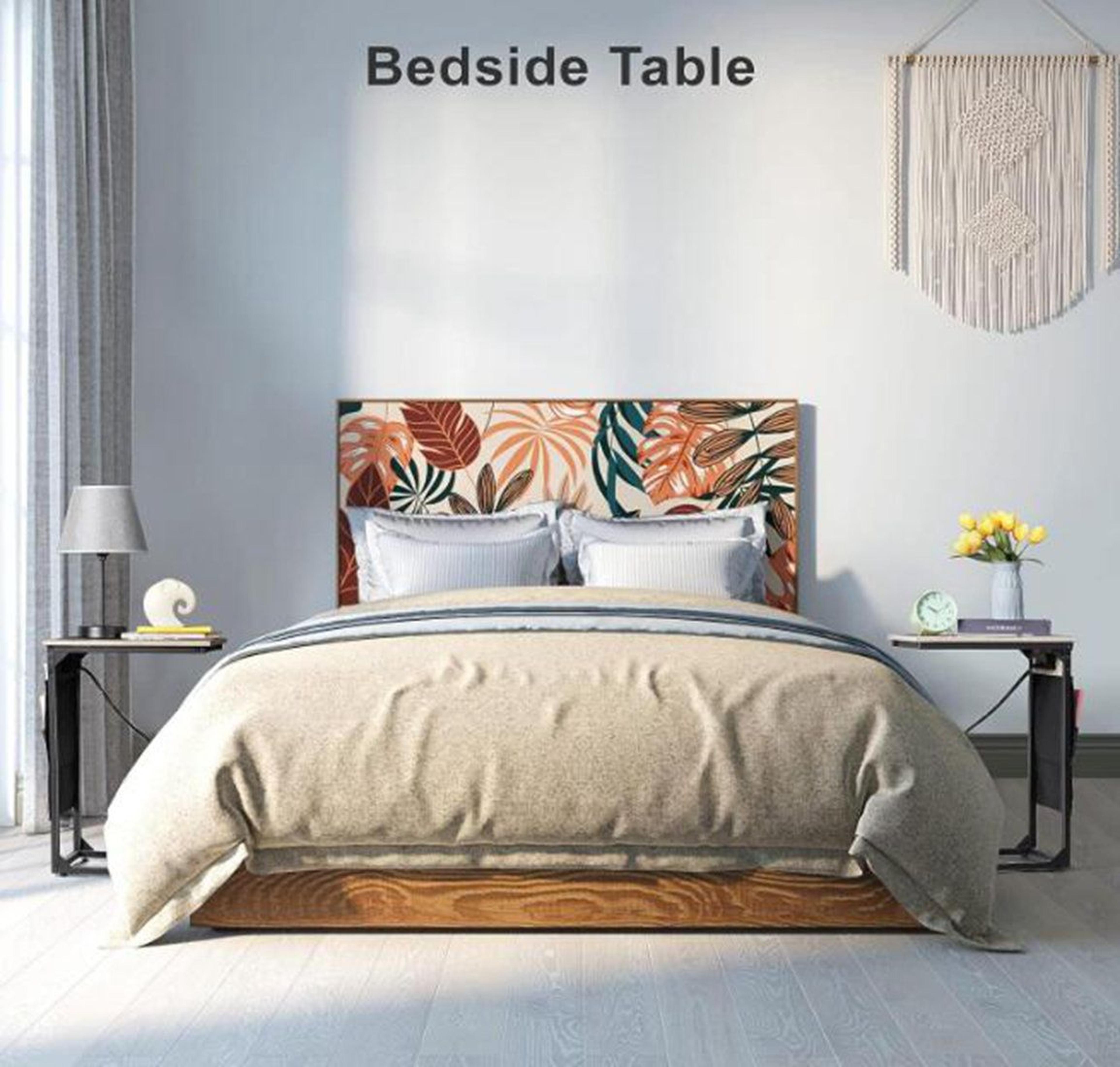 C Shaped End Table Set With Charging Station 2