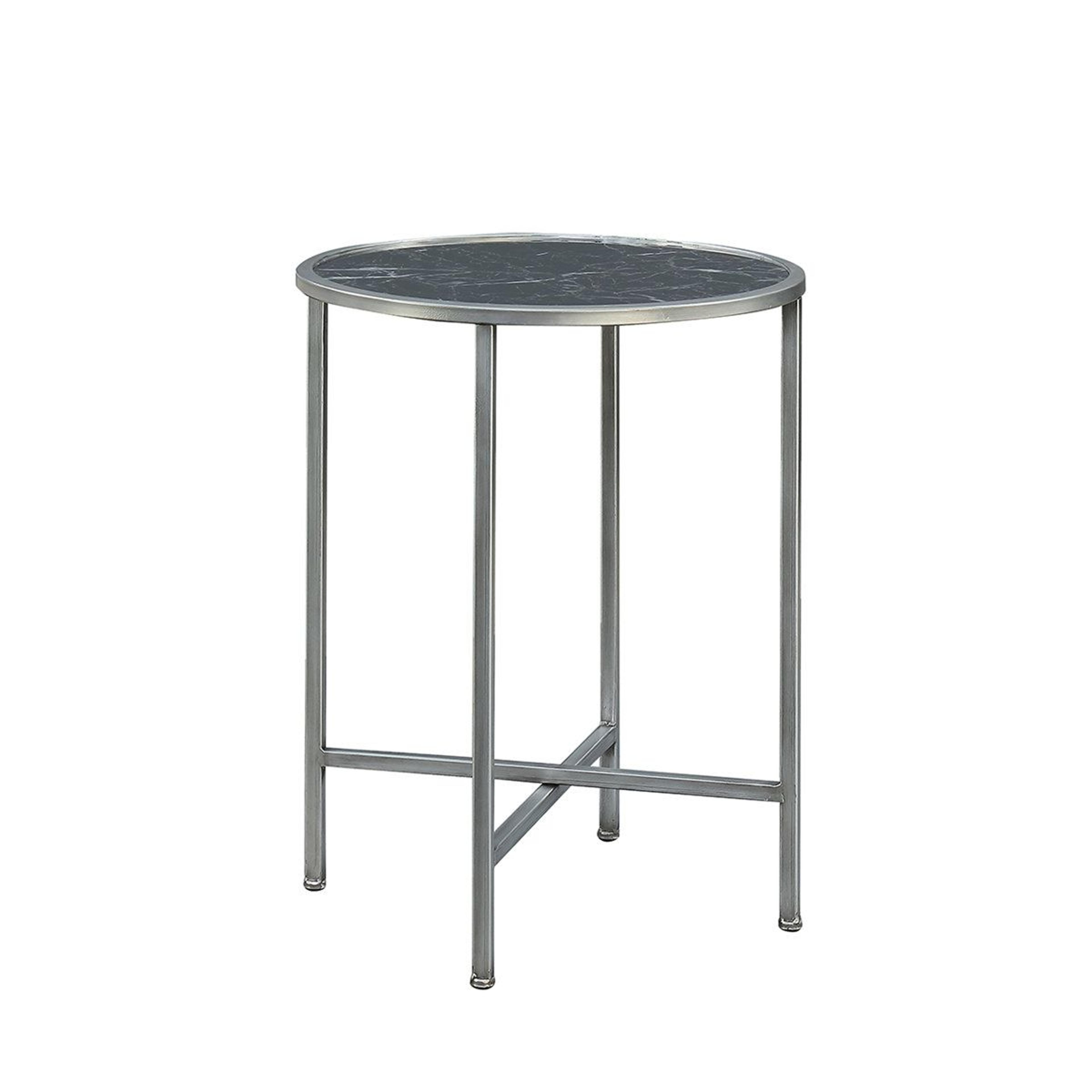 benvolio round end table modern faux marble accent table for living room