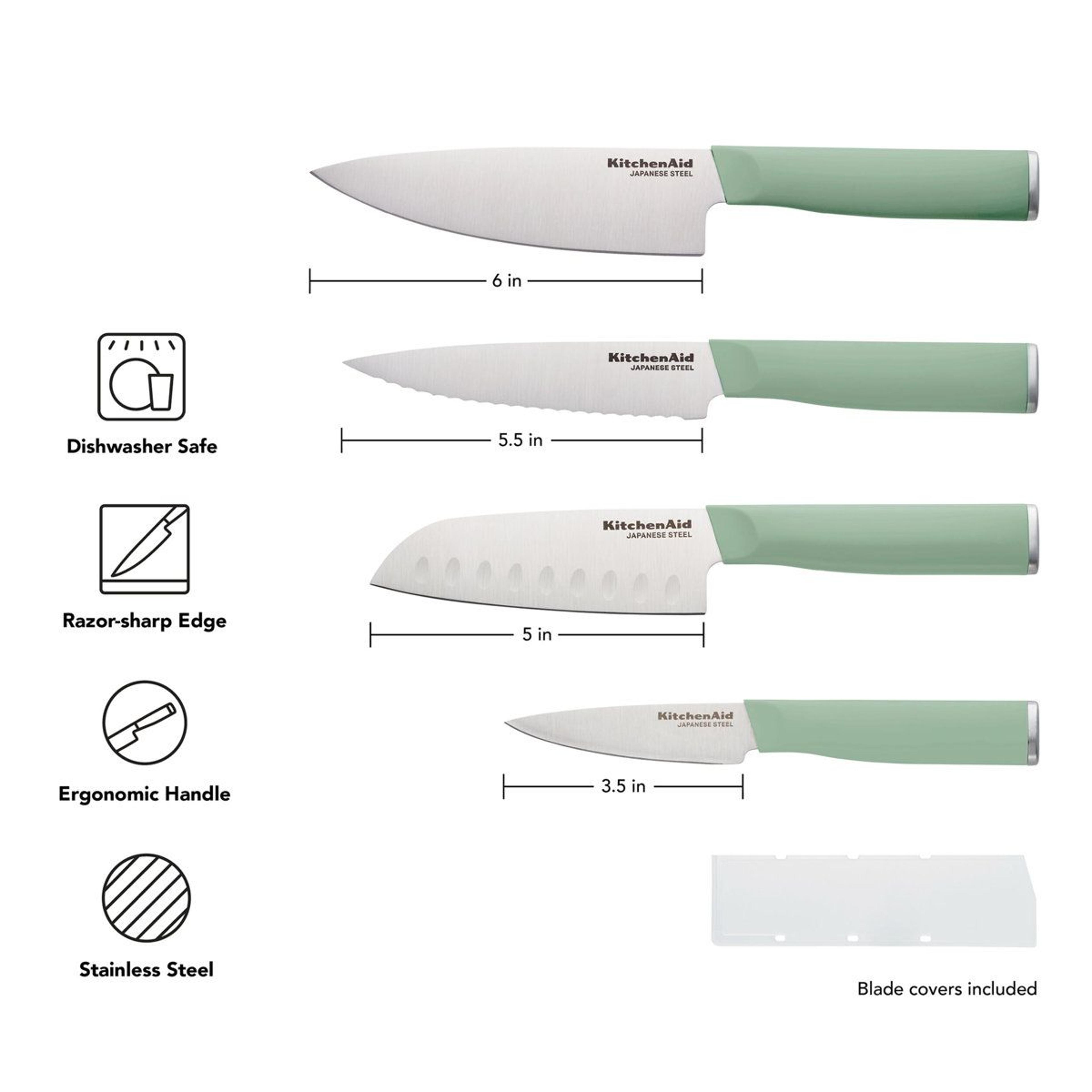 Classic 4Piece Kitchen Knife Set With Protective Sheaths 2