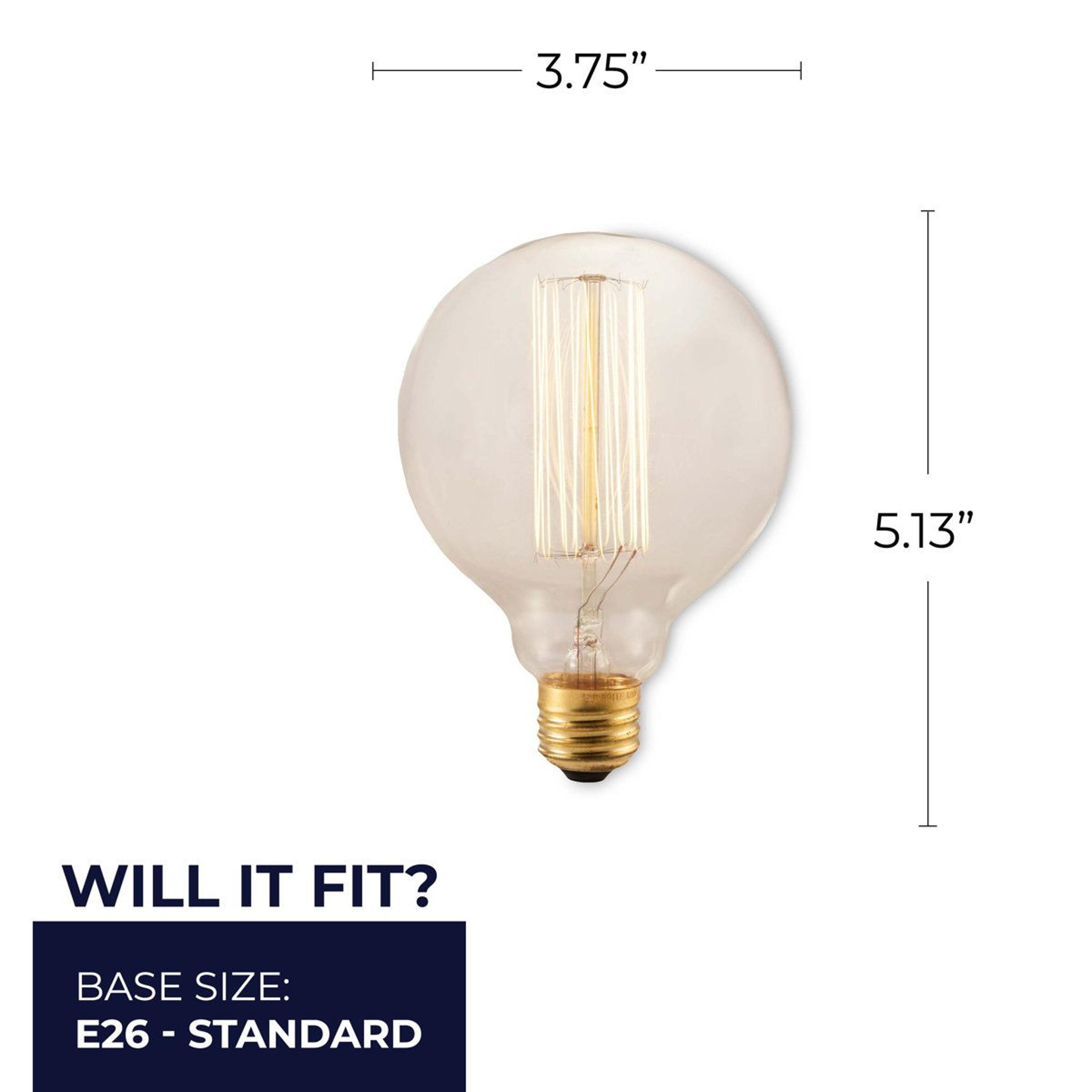 Nostalgic Collection G30 Globe Edison Light Bulbs  40W Dimmable Antique Filament Bulbs Set Of 4 1