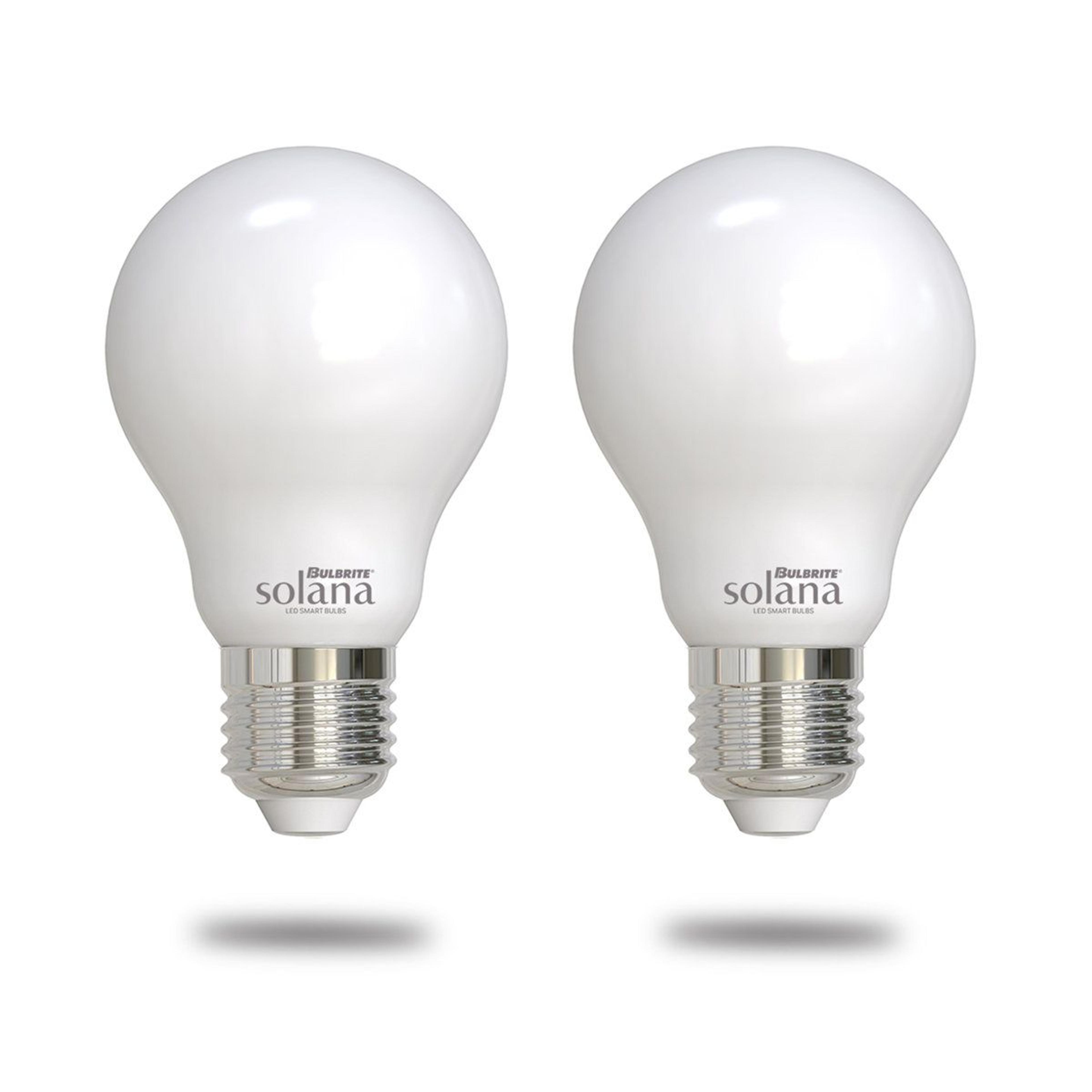 a19 smart led bulbs tunable white, dimmable wi-fi enabled lights set of 2